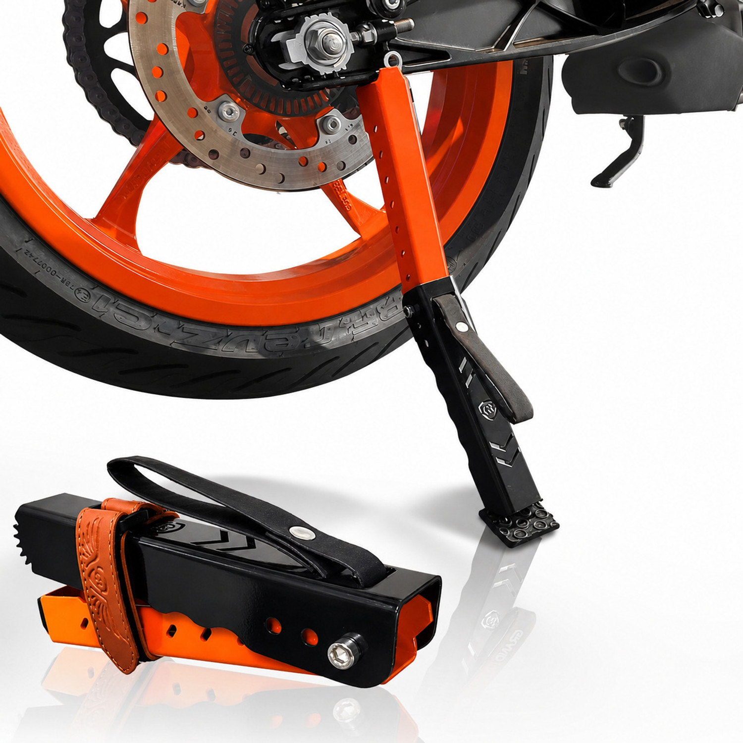 Image of XEWOi Moto Jack for Bike Adjustable, Bike Stand for Chain Cleaning & Lubrication Bike Storage Stand