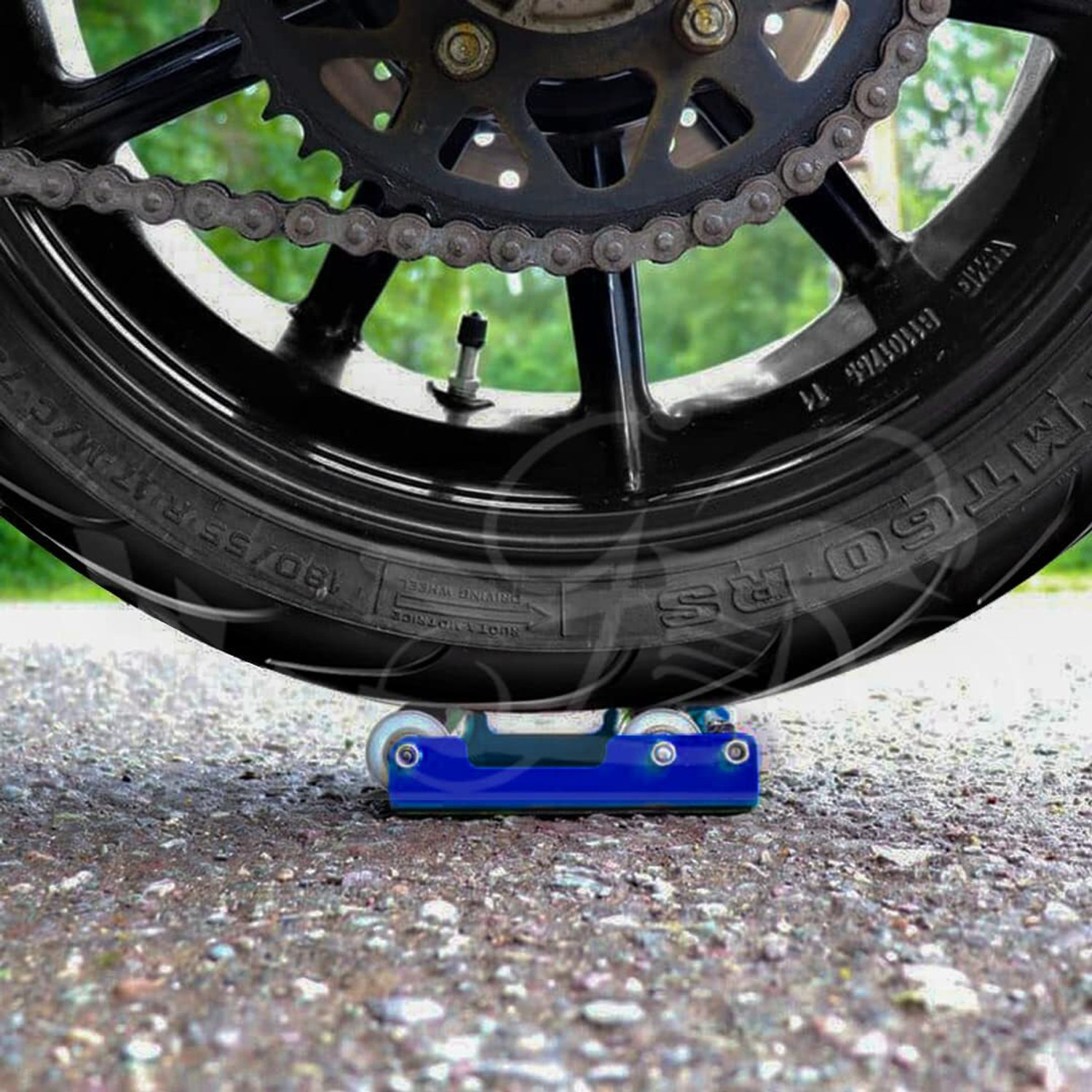 Image of GrandPitstop Paddock Stand Replacement - Wheel Roller for Cleaning and Lubrication GRoller Small Bike Storage Stand