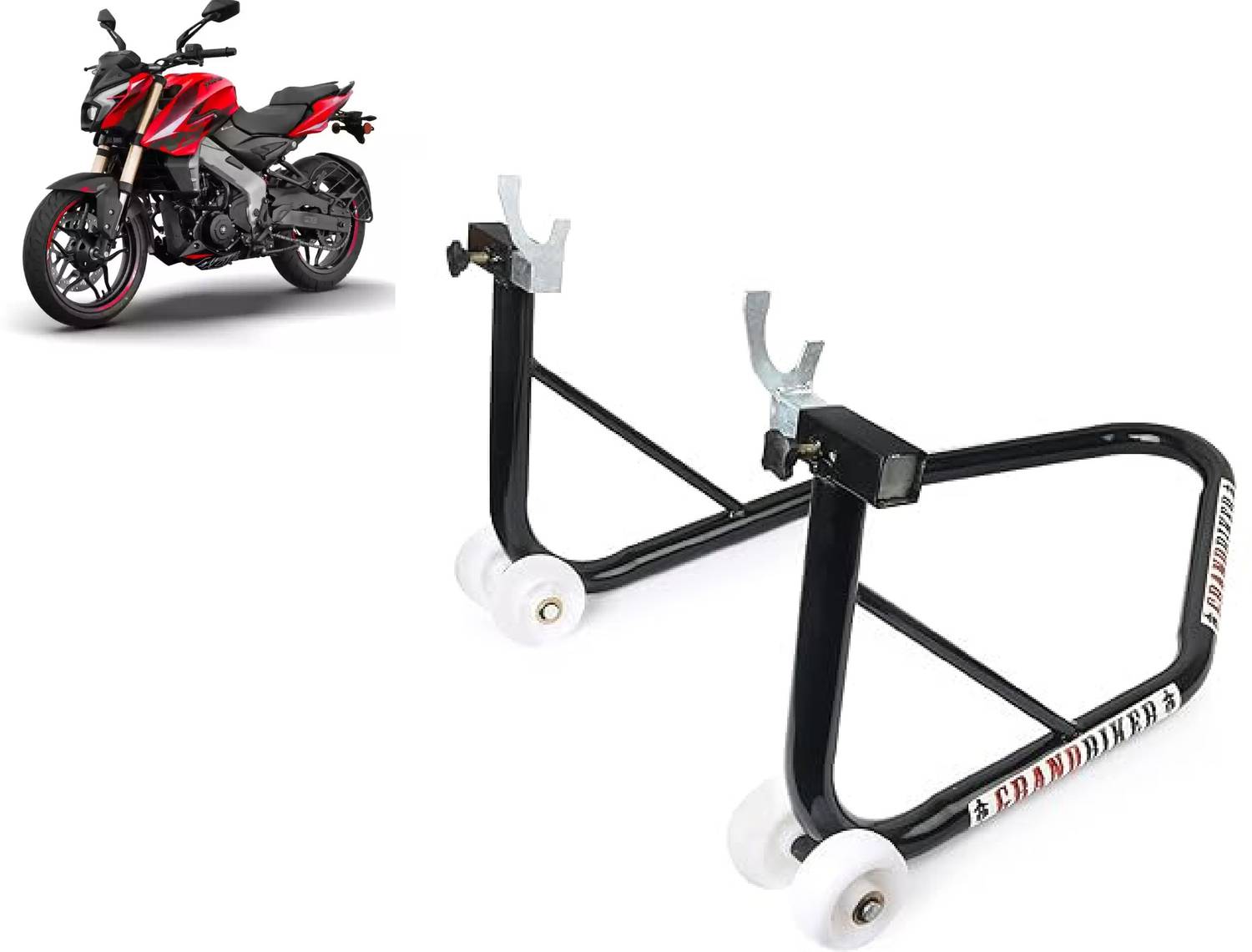 Grandbiker Rear Paddock Stand with Spool Lifting Holders for