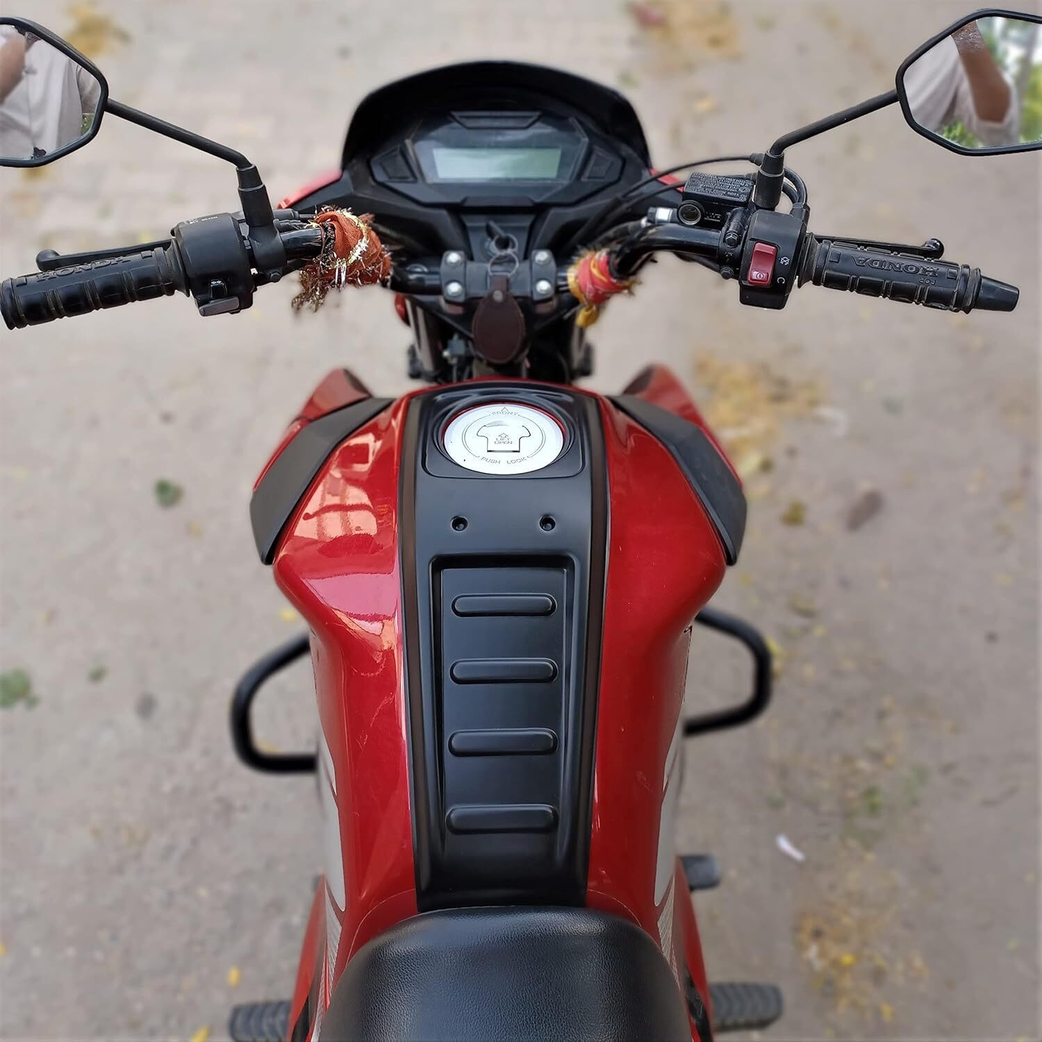 Image of ASRYD TankTie for Honda SP125 (Black) Strap Honda SP125 Bike Tank Cover