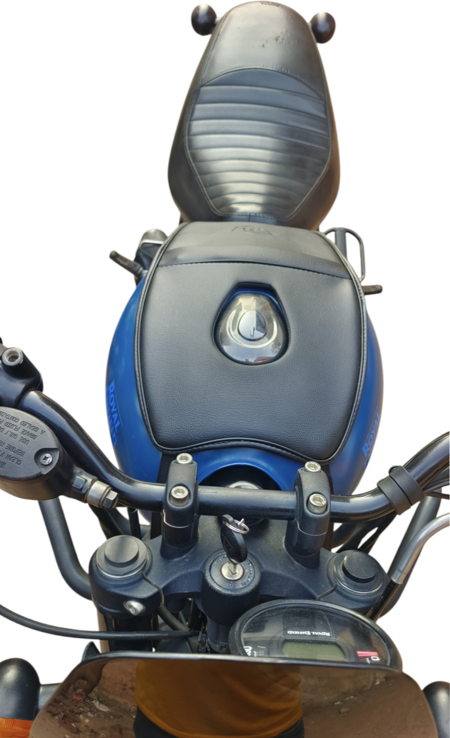 Image of TRENDZ REXINE WORK TANK COVER FOR ROYAL ENFIELD HUNTER 350 ALL NEW MODEL classic REBORN standard Strap Royal Enfield Classic 350, Electra Bike Tank Cover