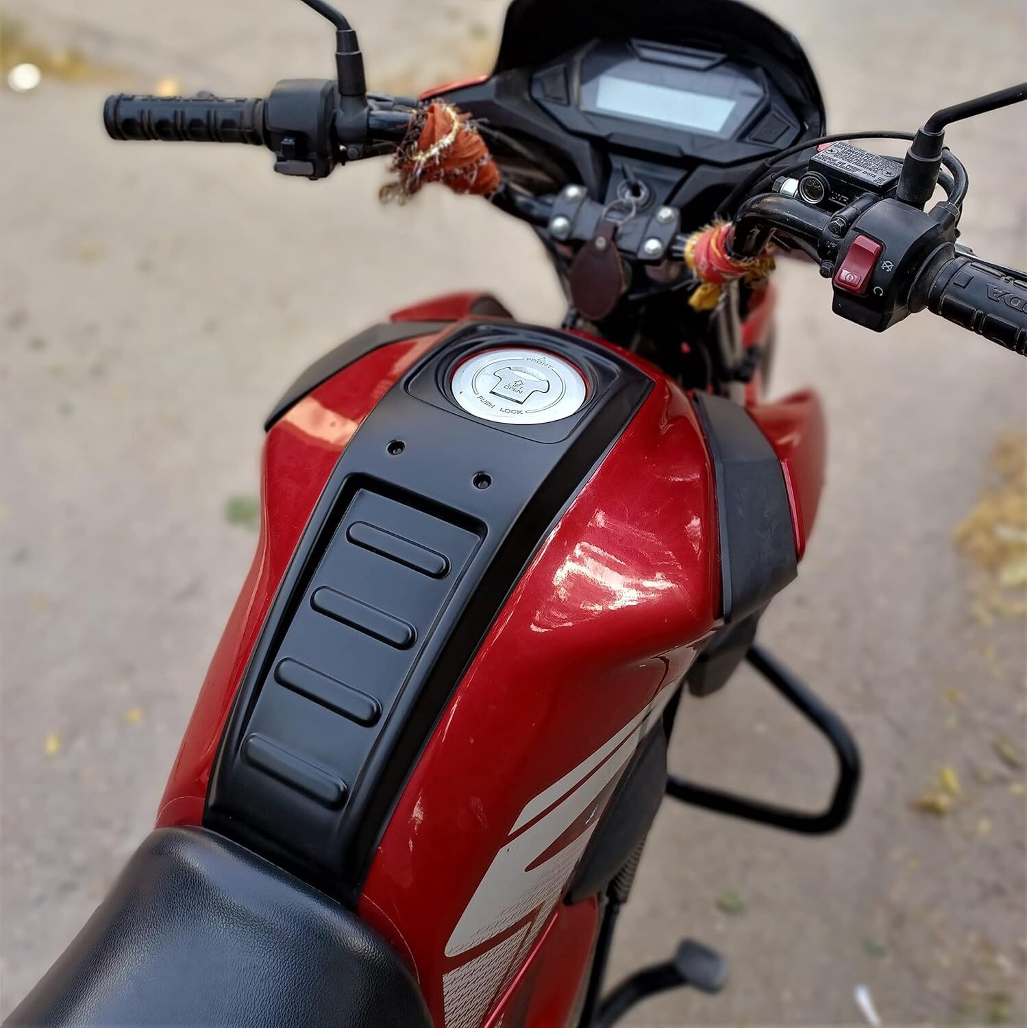 Image of ASRYD TankTie for Honda SP125 (Black) Strap Honda SP125 Bike Tank Cover
