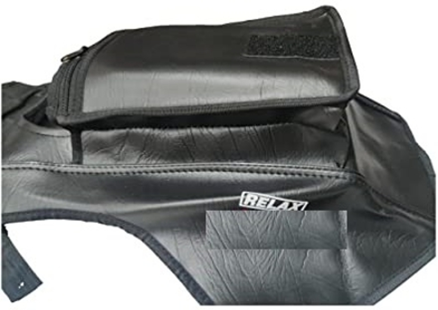 Image of ASESOMECREATION TANK COVER WATERPROOF LEATHER (BLACK Strap TVS Sport Bike Tank Cover