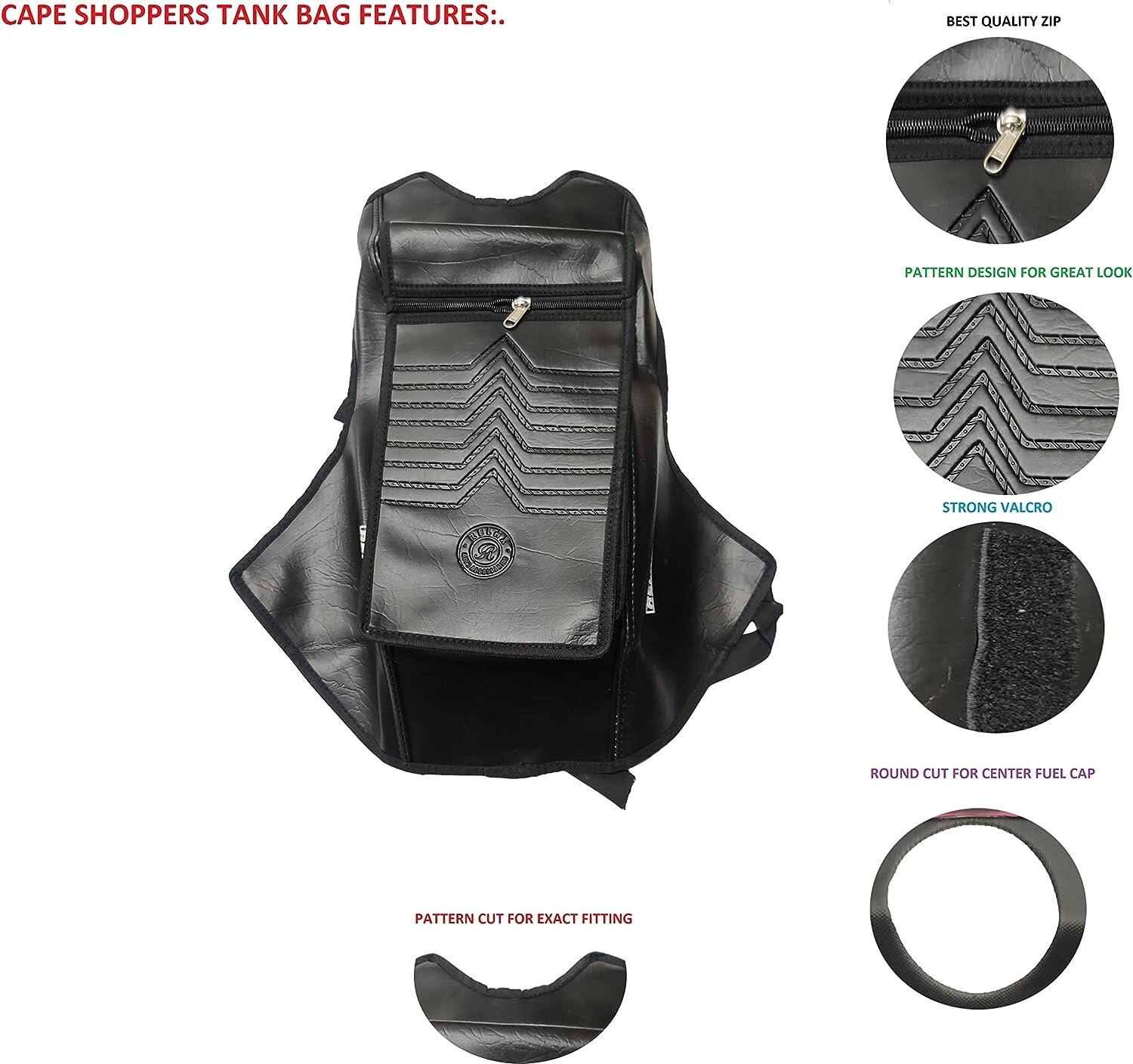 Image of CapeShoppers TY0325 Strap Honda, Hero, Yamaha, KTM, Royal Enfield, Bajaj, TVS, Mahindra, KTM Universal For Bike Bike Tank Cover