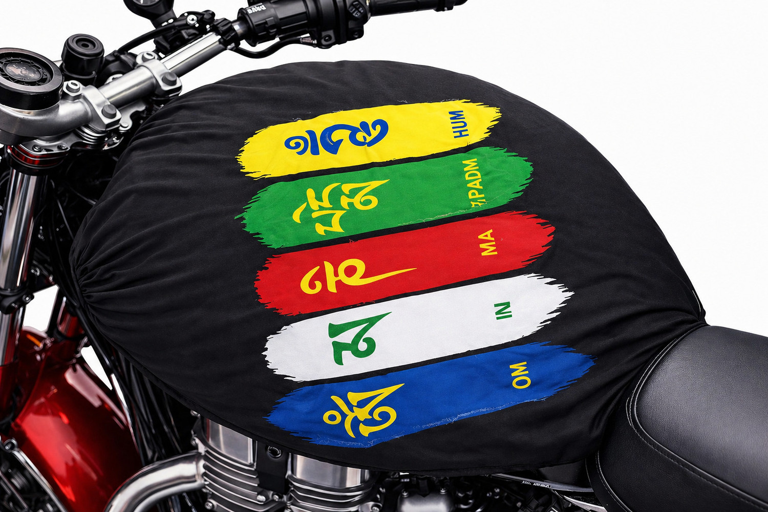 Image of turboracing Tank Protection Cover tank cover rebon (multicolor) Strap Royal Enfield Universal For Bike Bike Tank Cover
