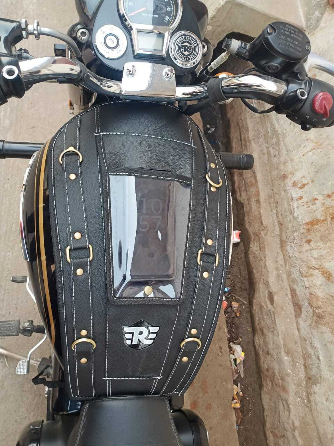 Image of SPIRETON for royal enfield petrol tank cover Strap Royal Enfield Classic, Strap Royal Enfield Classic, Classic 350, Classic 500, Electra, Classic Desert Storm Bike Tank Cover