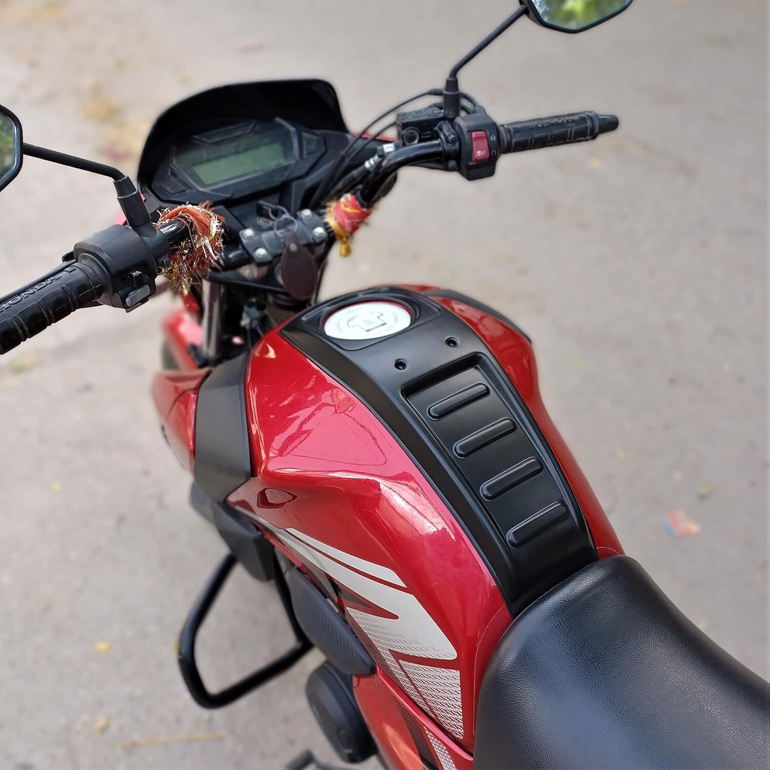 Image of ASRYD TankTie for Honda SP125 (Black) Strap Honda SP125 Bike Tank Cover