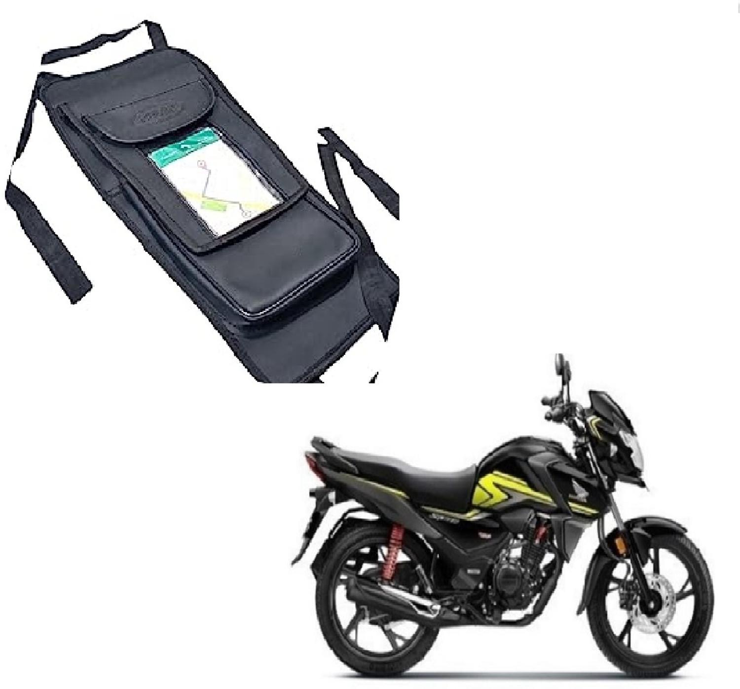 Image of ASESOMECREATION New Improved waterproof Tank Bag (Mobile Pouch) Strap Honda SP125, Universal For Bike Bike Tank Cover