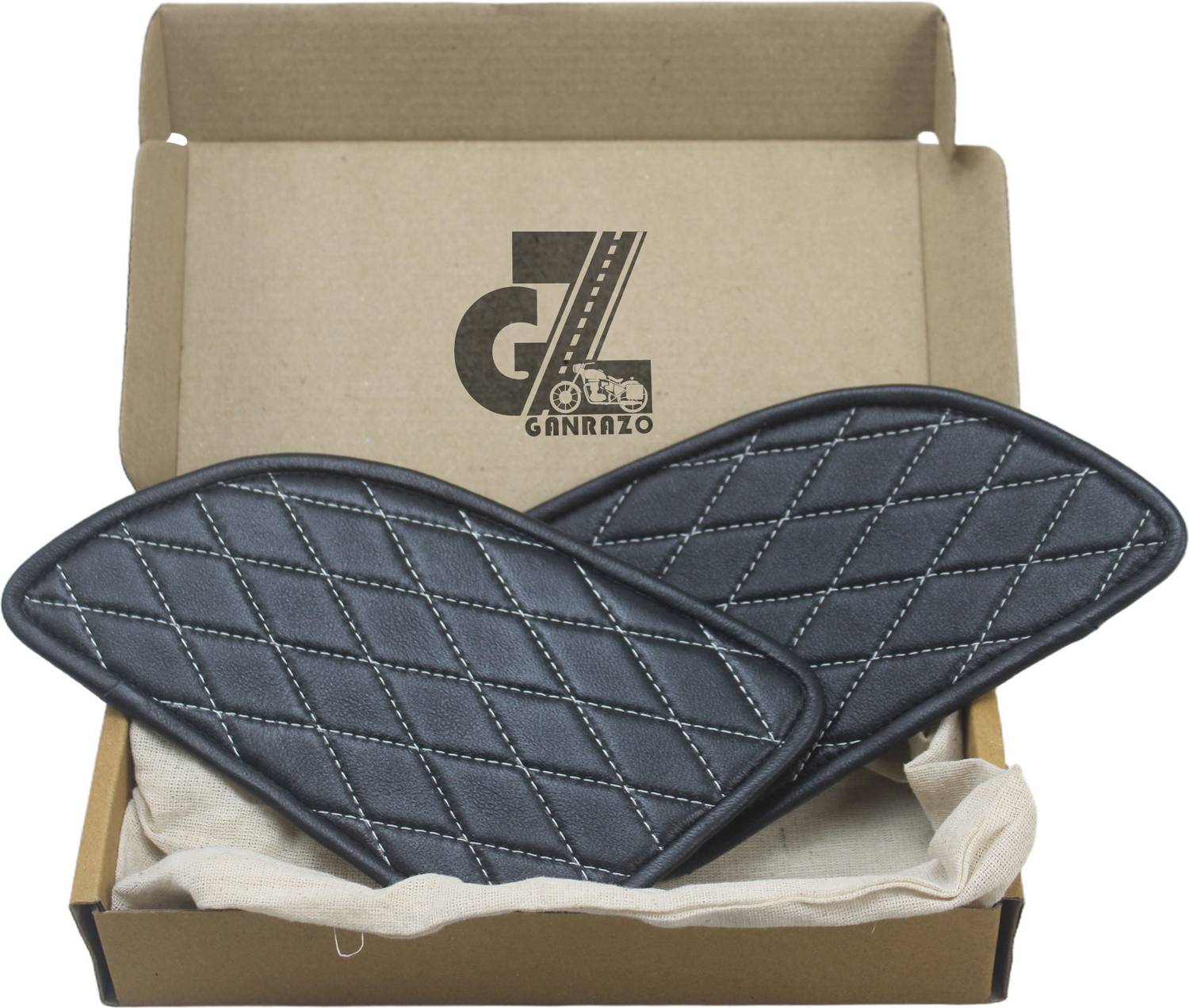 G-GANRAZO Leather Diamond Tank Pad for Royal Enfield GT 650