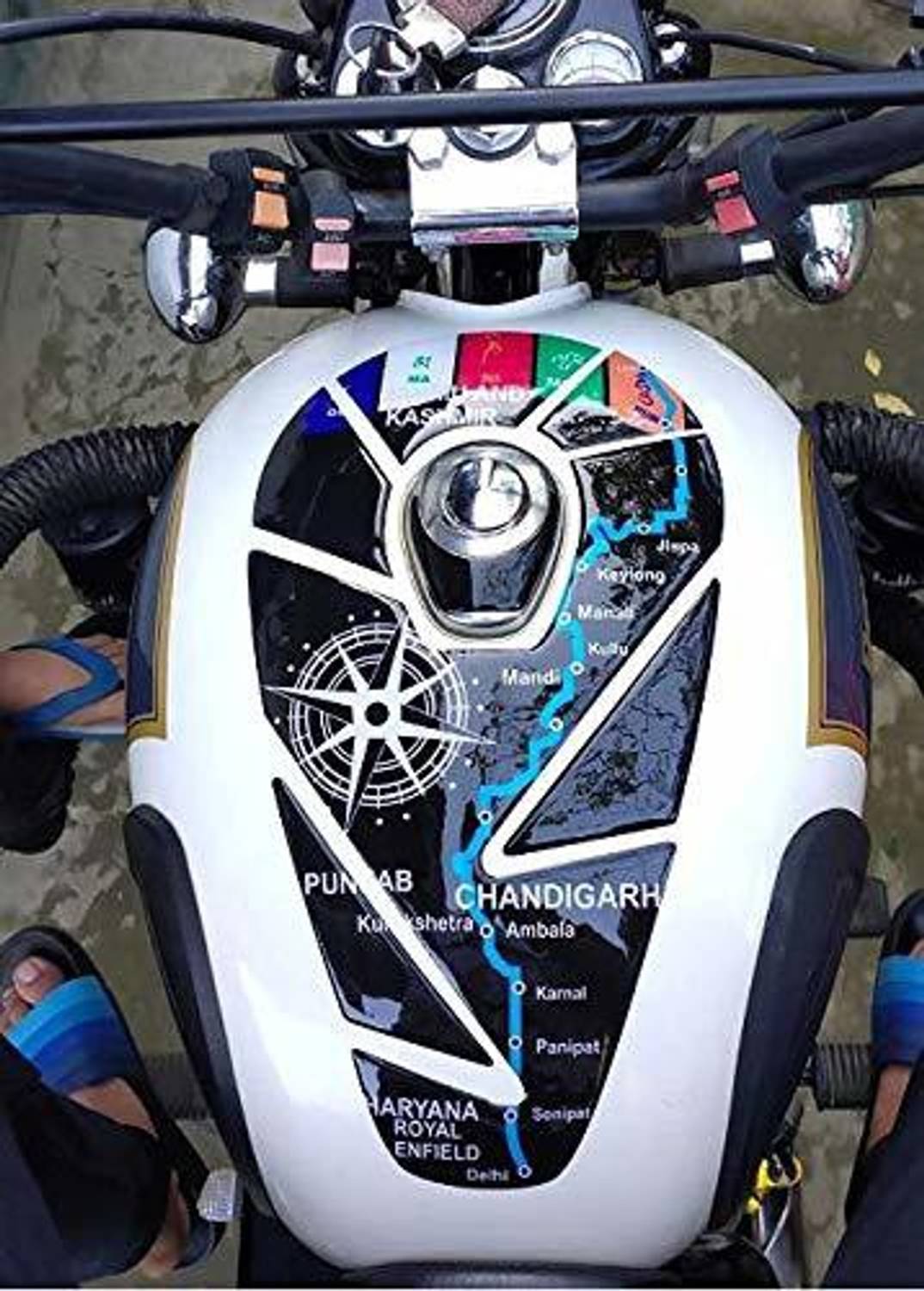 CADEAU CDF964 Bike Tank Pad Protector Sticker 3D (Leh Map Design