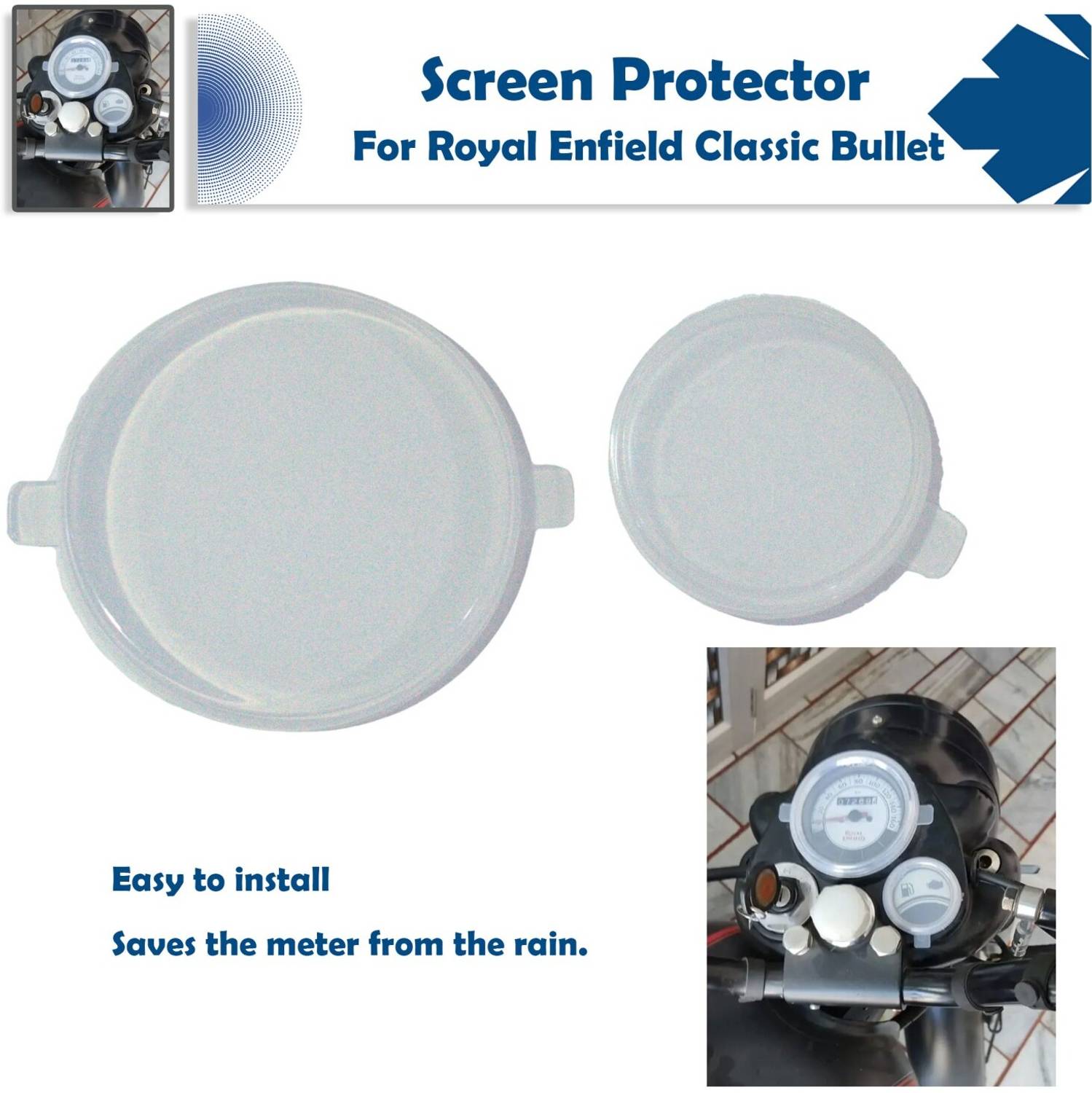 Allowing Stylish Screen Protector Speedometer Cover for Classic 350. Bike Tank Pad