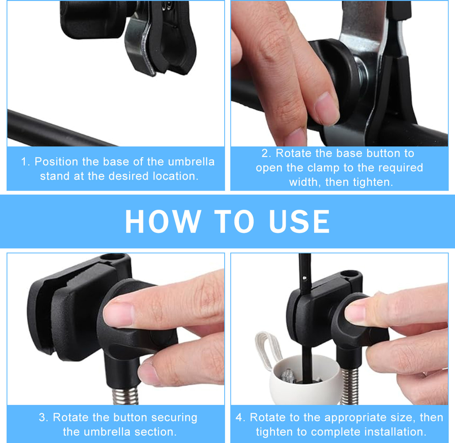 Image of gustave Stroller Umbrella Holder Flexible Arm Bike Umbrella Stand