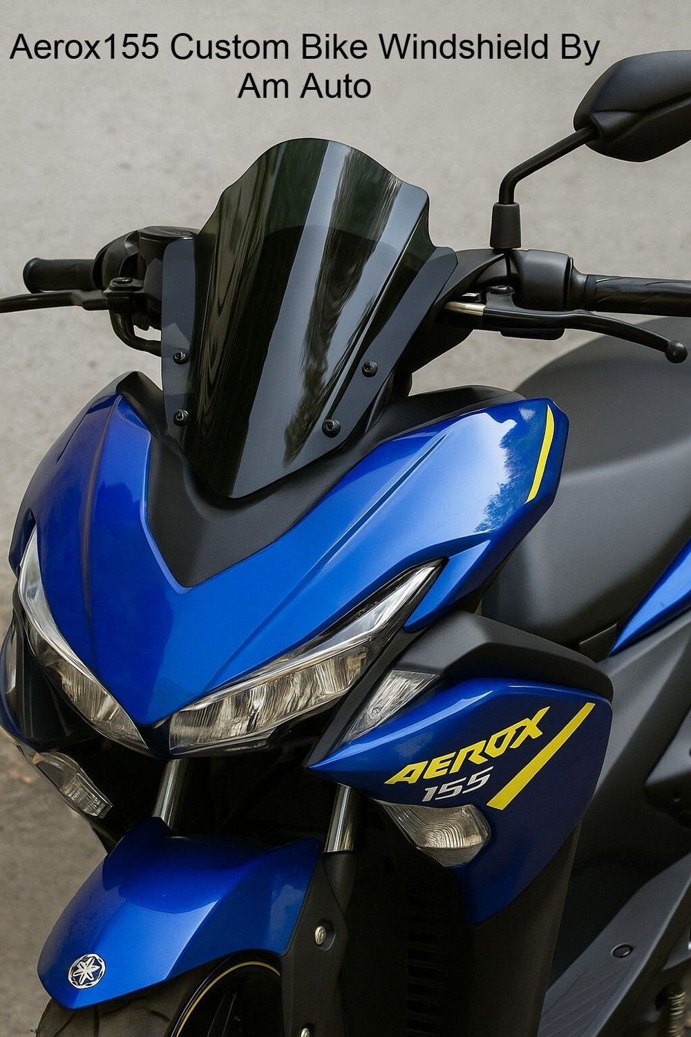 Image of Am Auto Double Bubble Light Smoke Visor Aerox155 Bike Windshield