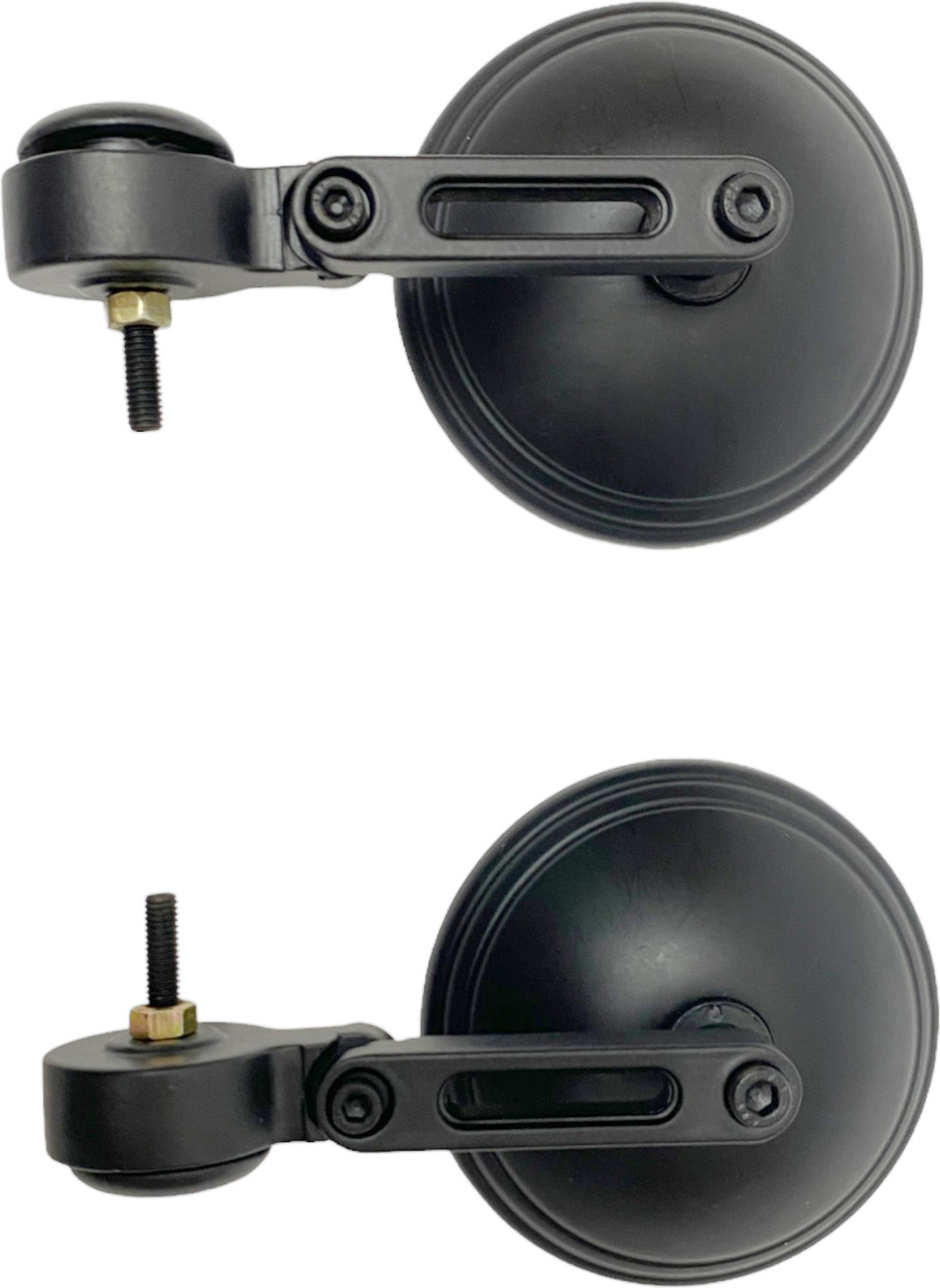 Image of OZANGO Bike Adjustable Rotatable Handle Side Round Mirror Black for Jawa 350 Bike Windshield