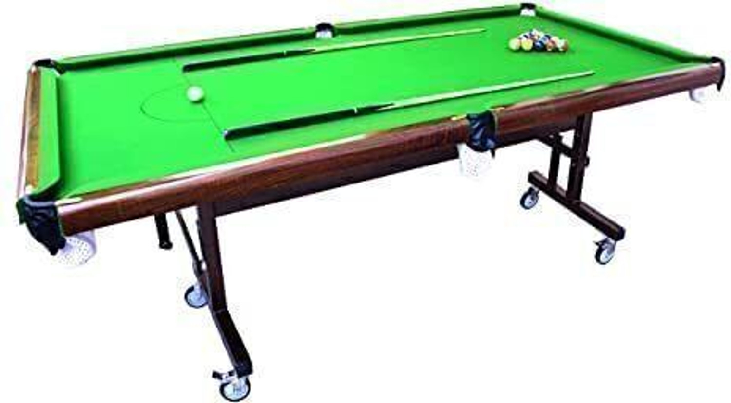 Image of Khalsa Moveable on Wheels Pool Table(Billiard Table) 8x4 FT,Top 18mm Billiards Table