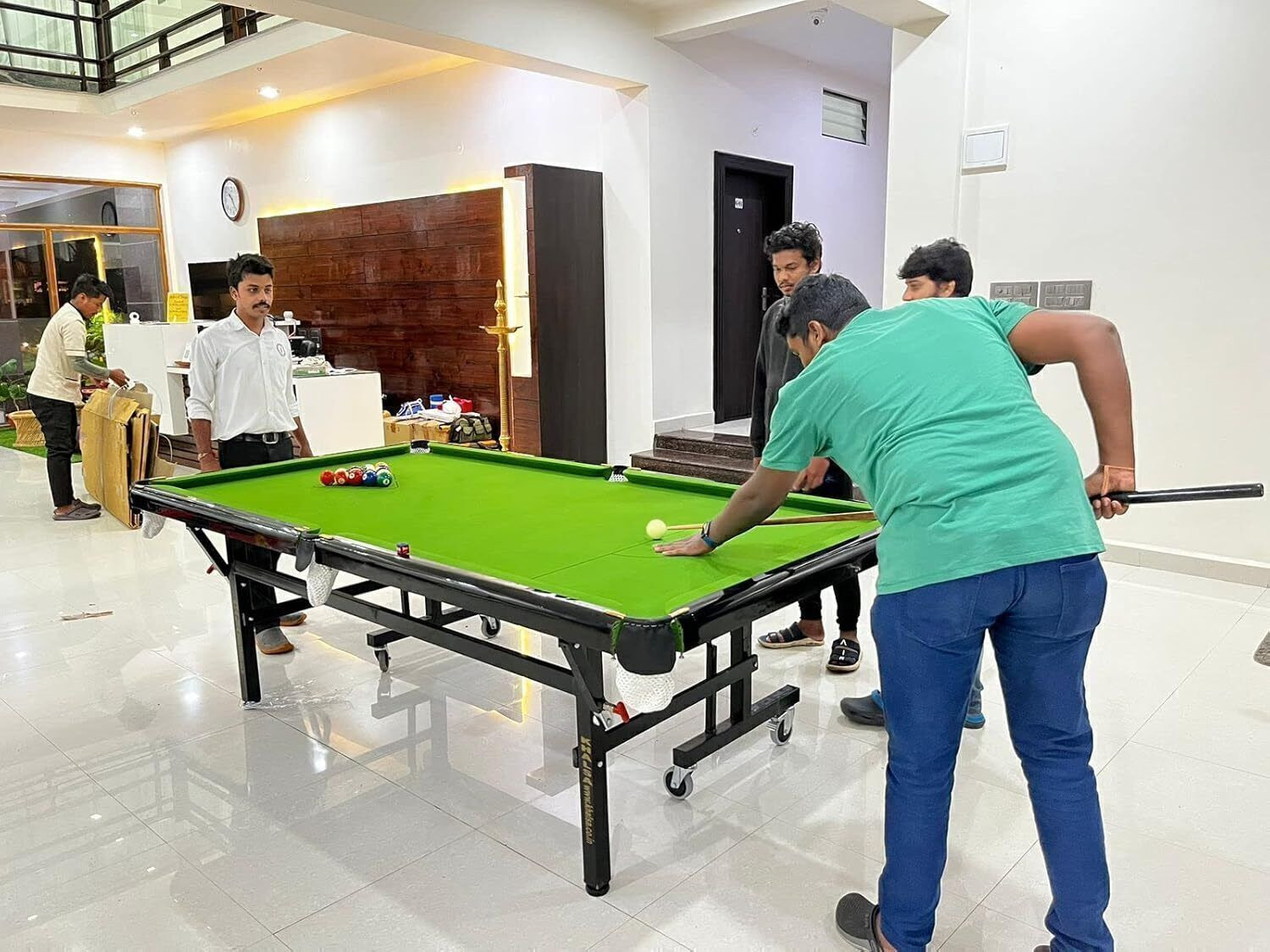 Image of Khalsa Moveable on Wheels Pool Table(Billiard Table) 8x4 FT,Top 18mm Billiards Table