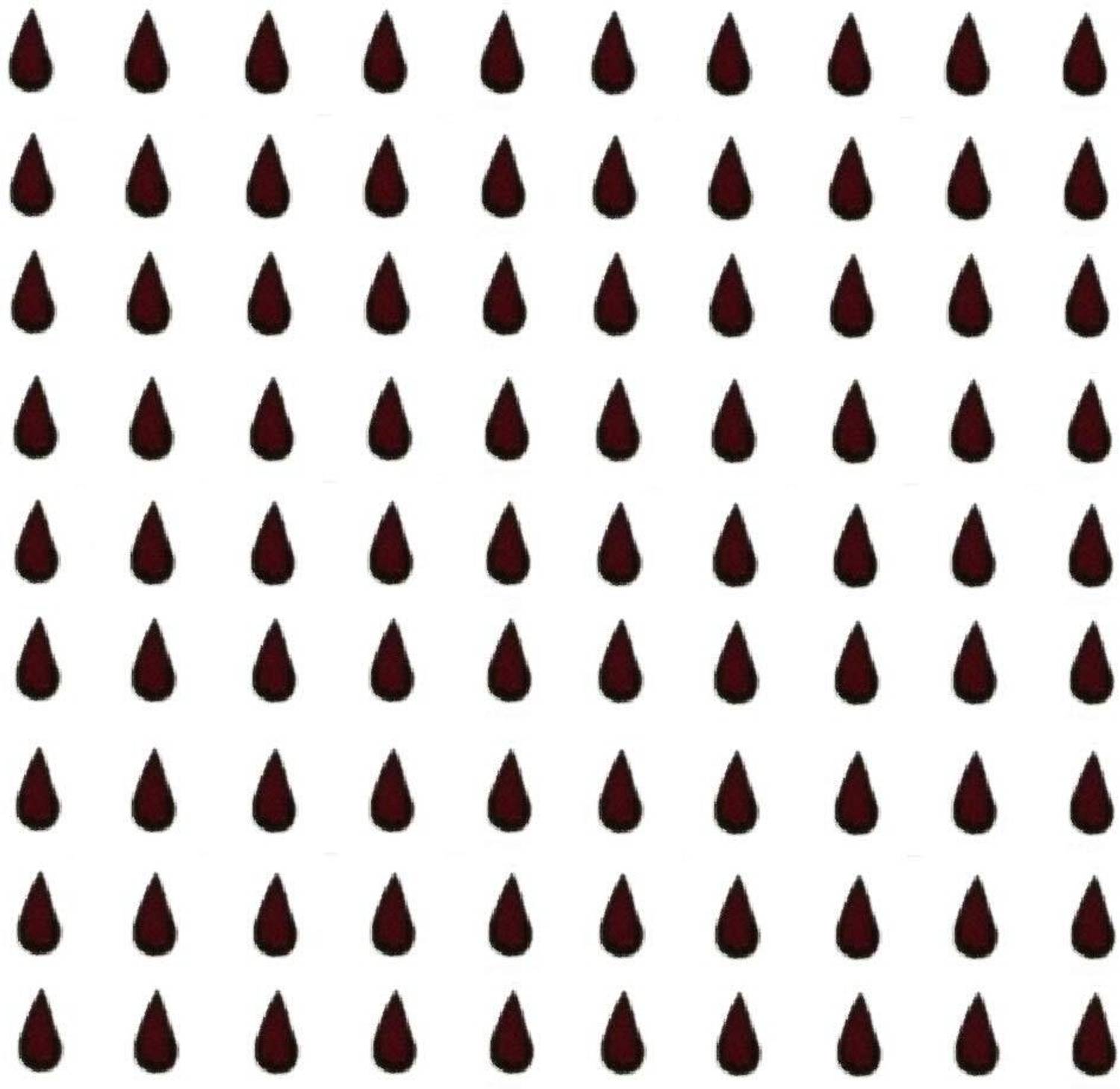 Bawree Dark Maroon Kumkum Sindoor Velvet Tear Drop Tilak Shape Sketch Bindi Forehead Maroon Bindis