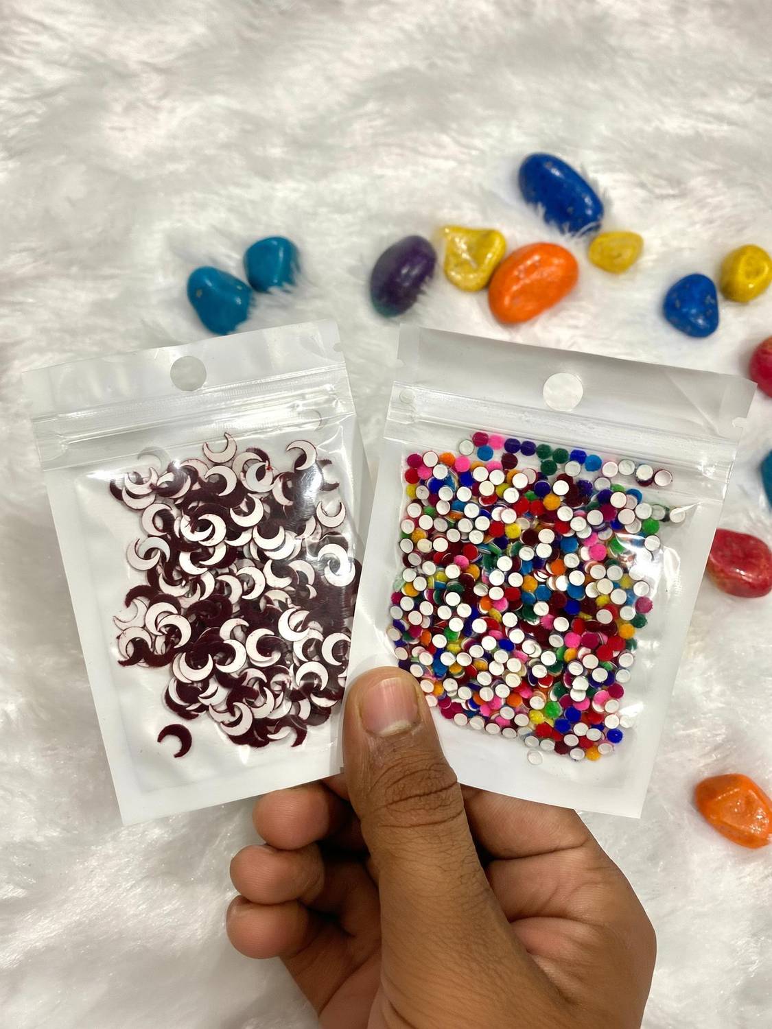 AVYUKTA LIFESTYLE Moon_Multi_Bindi_Pouch_2 ForeHead Maroon, Multicolor Bindis