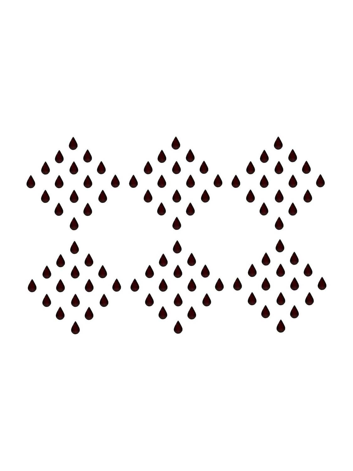 Bawree 5mm Medium Dark Maroon Velvet Tear Drop Tilak Shape Kumkum Bindi Forehead Maroon Bindis