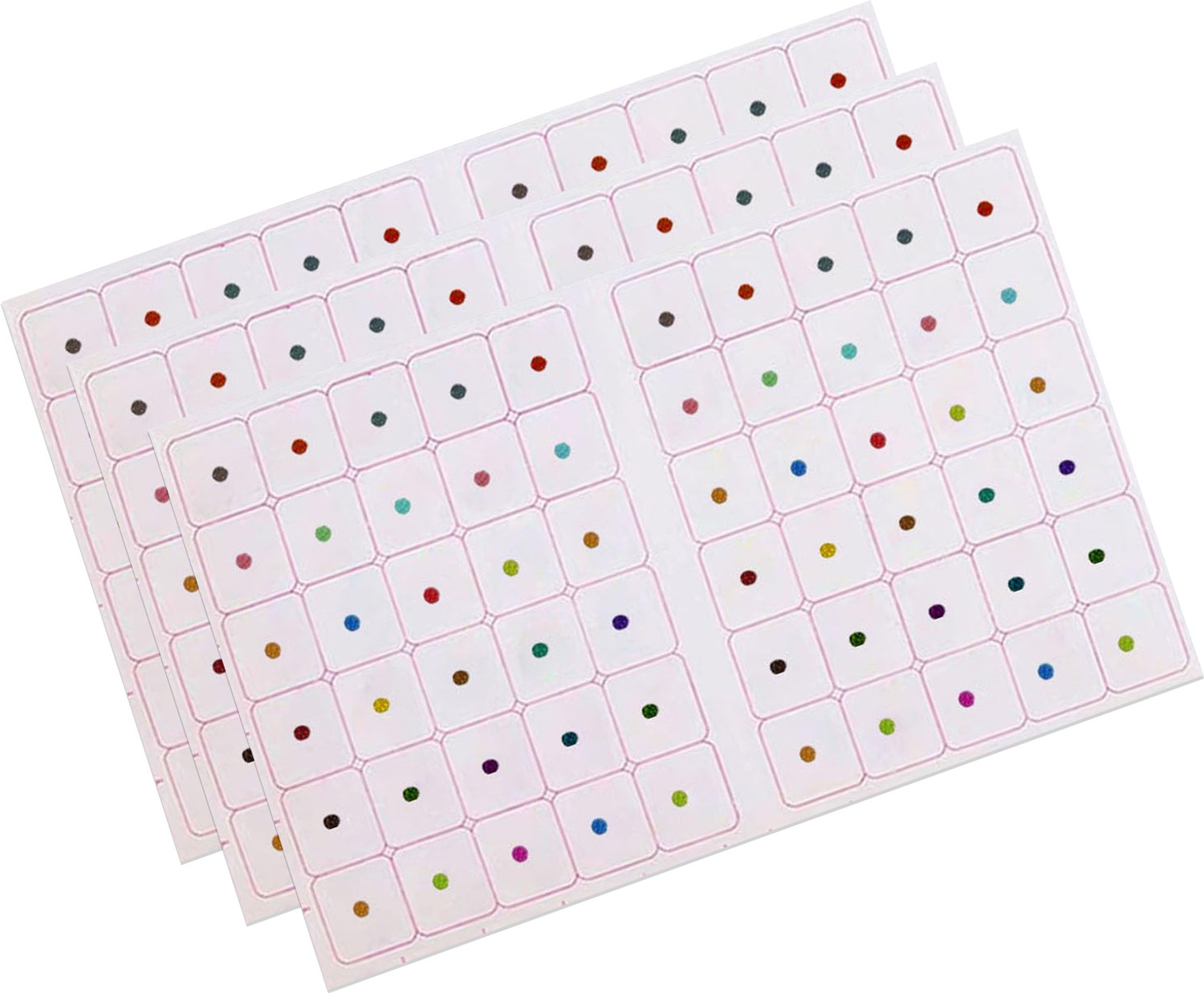 Image of VAMA Multicolour Glitter Small Round Bindi Sticker Self-Adhesive Reusable Forehead Multicolor Bindis