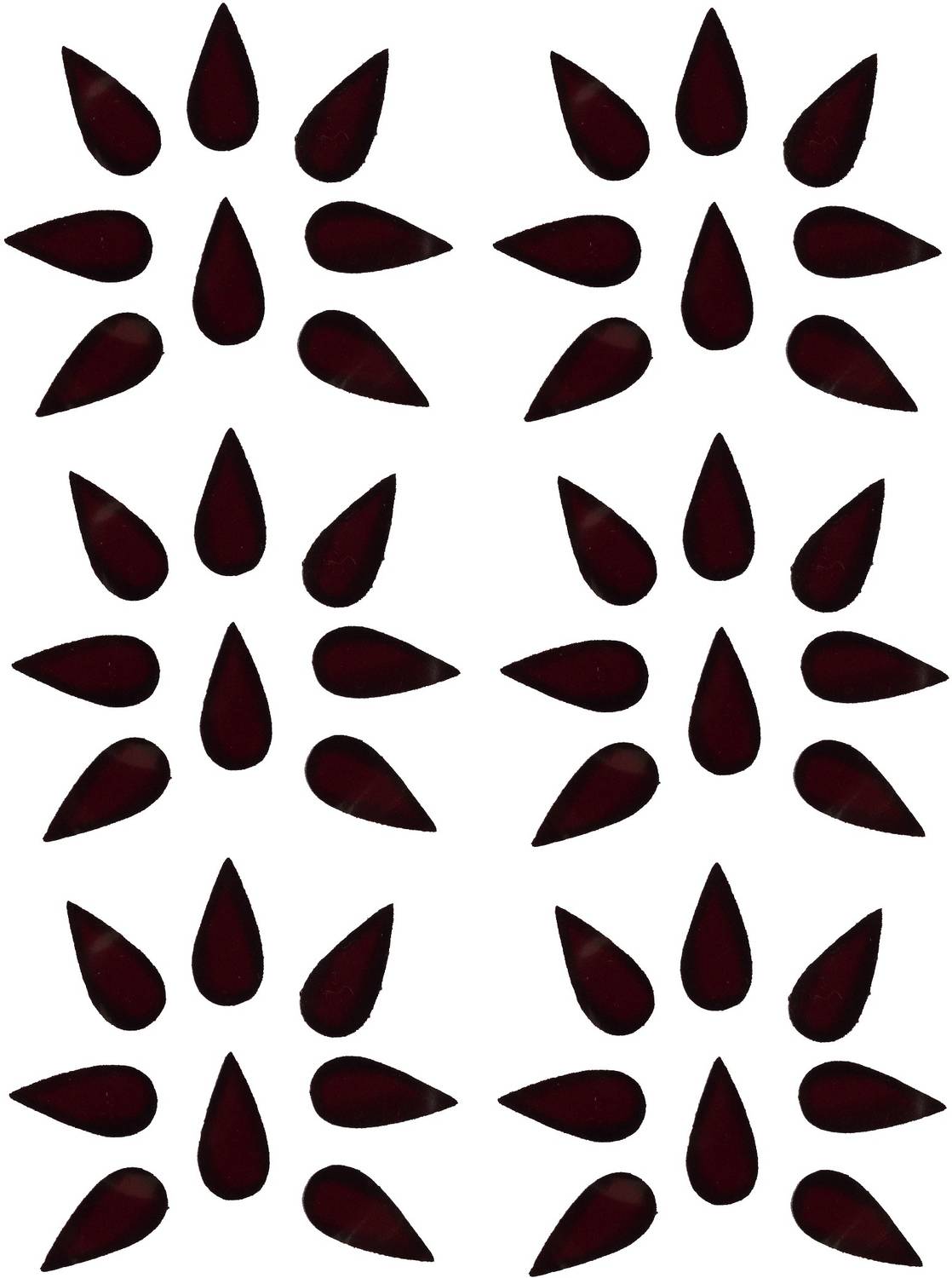 Bawree Tear Drop Premium Velvet Tilak Shape Forehead Sticker Forehead Maroon Bindis