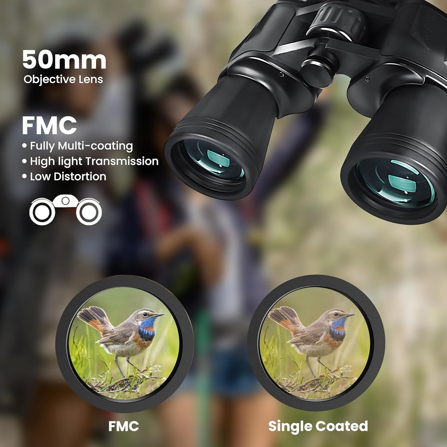 Image of CASON Binoculars 10x50 For Adults|Wide Eye Piece,BAK4 Lens For Long Distance Binoculars