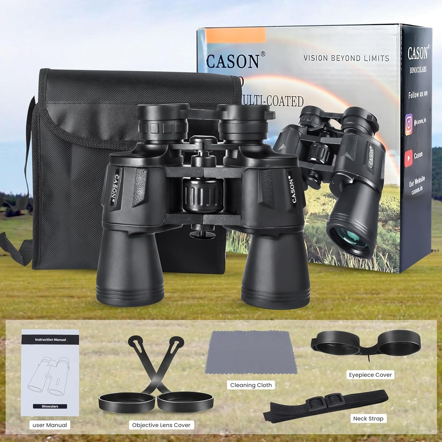 Image of CASON Binoculars 10x50 For Adults|Wide Eye Piece,BAK4 Lens For Long Distance Binoculars