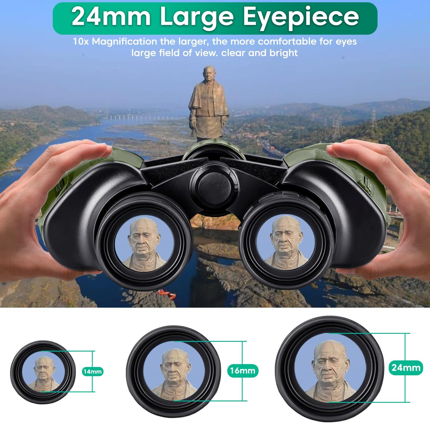 Image of sounce 12x50 High-Power Binoculars - Wide 24mm Eyepiece, Durable, FMC Coated Optics Binoculars