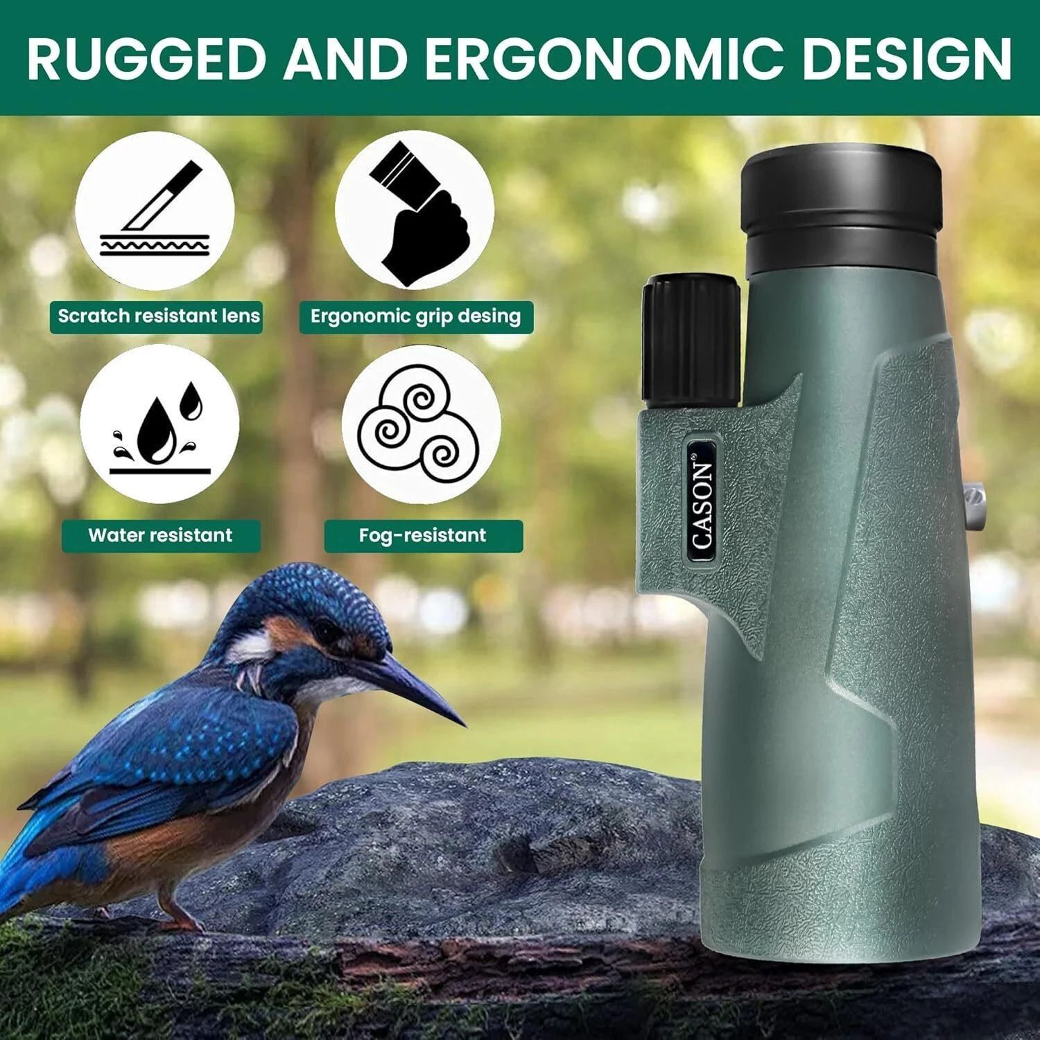 Image of CASON 12x50 Monoculars For Long Distance,High Power Monocular Telescope Monocular