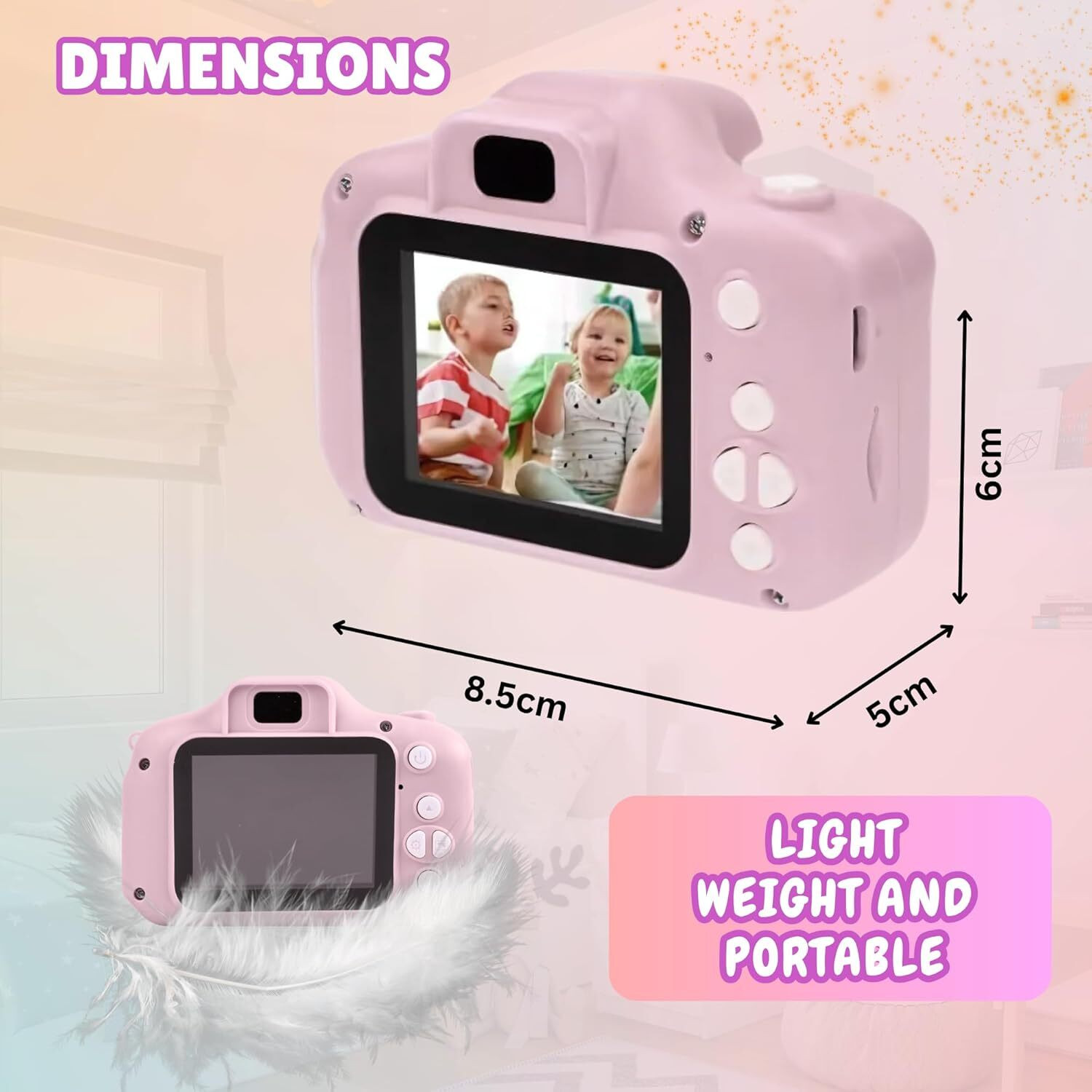Image of BuyLuxe Camera for Kids with HD Video Recording, Selfie Camera & Games DSLR Camera Best Quality