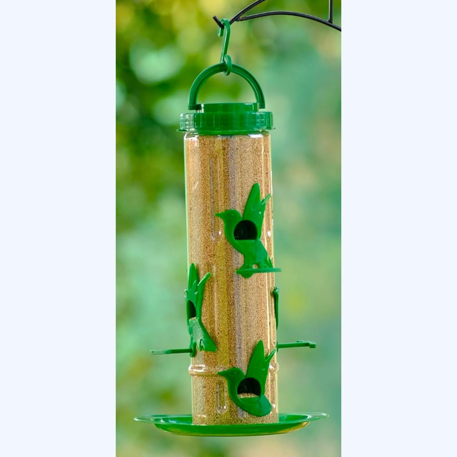 Image of GKWings Strong Plastic Tube Shaped Feeder for Hanging in Open Spaces Window Bird Feeder