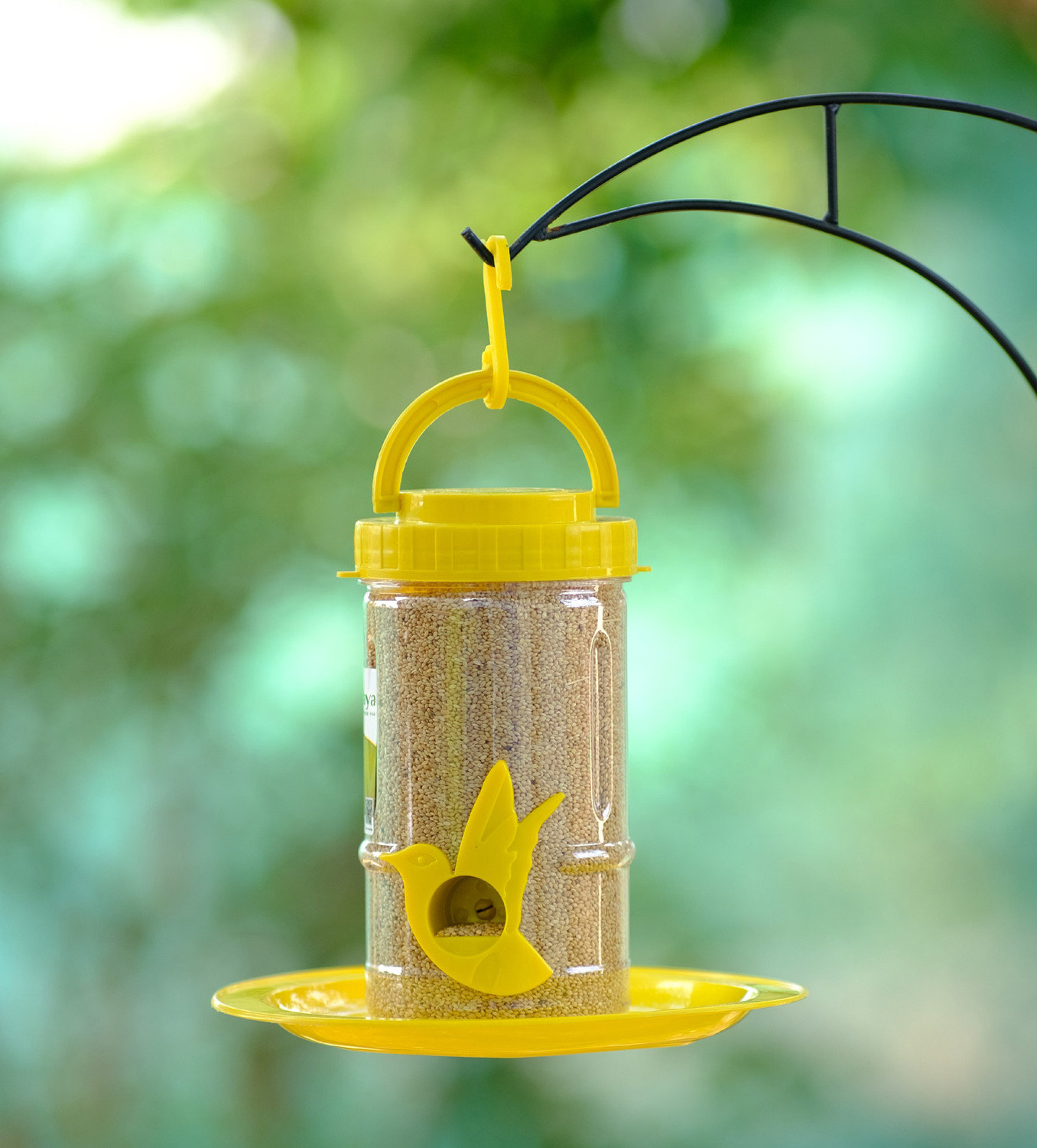 Image of AMIJIVDAYA Small Bird feeder Yellow Window Bird Feeder