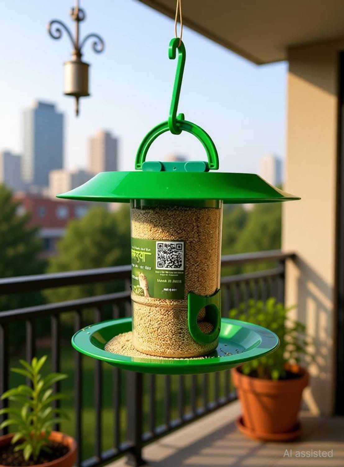 AMIJIVDAYA Small Food Feeder with Hut Window Bird Feeder Bird Feeder