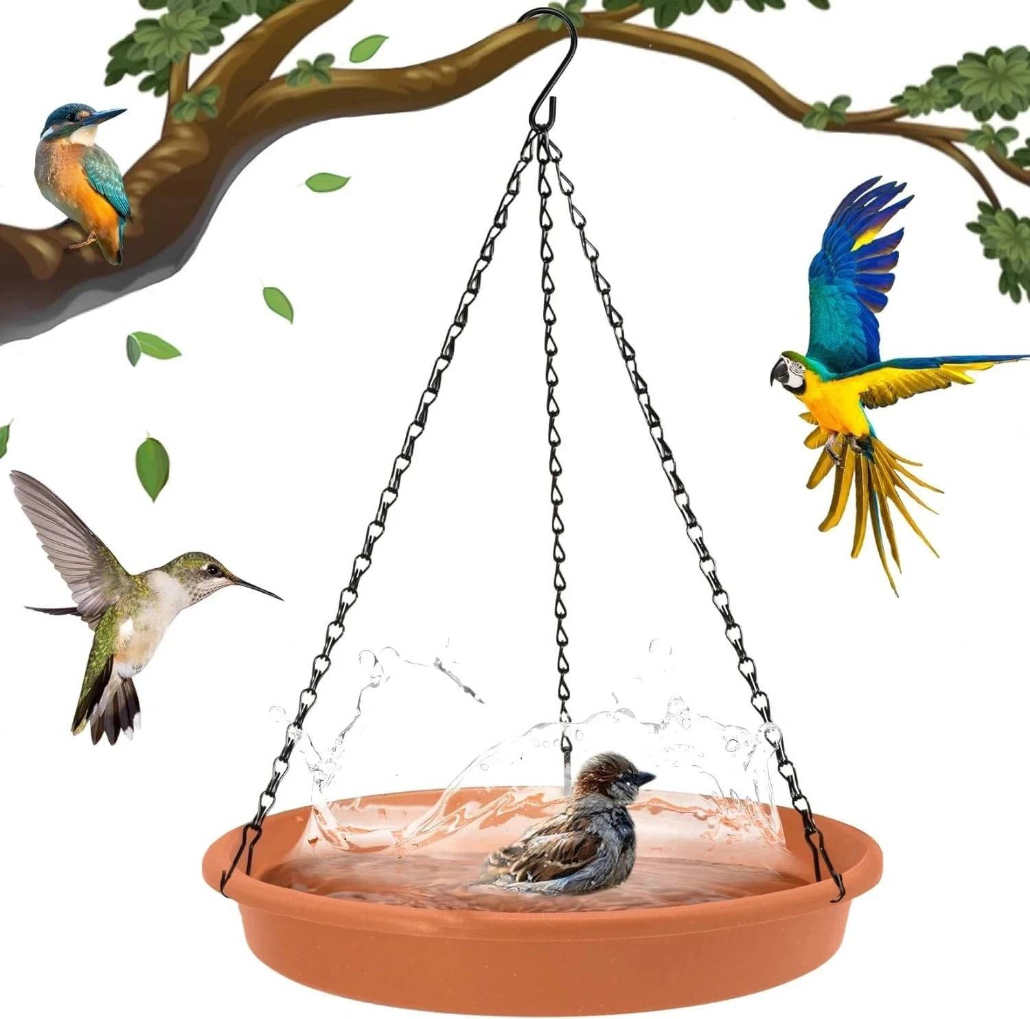 BIRDSHALA Hanging BirdFeeder for Water Seed & Bath Trey | Balcony,Trees,Garden Window Bird Feeder Bird Feeder