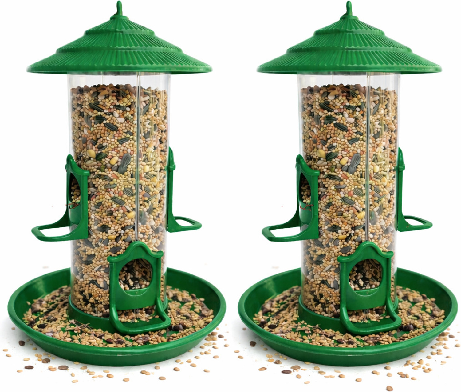 Image of BIRDSHALA 2 Hanging Bird Feeder for Balcony & Garden | Seed Feeder for Sparrow Tube Bird Feeder