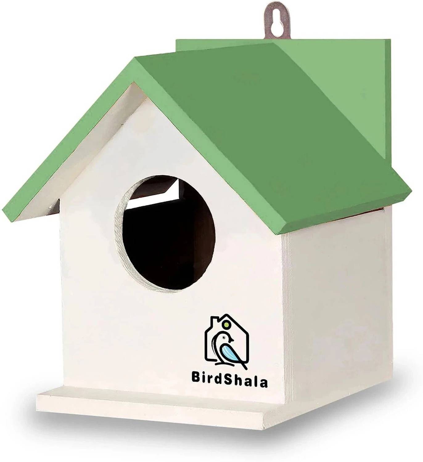BIRDSHALA Bird House for Sparrow, Budgies & Finches with Air Ventilation and Mounting Hook Bird House