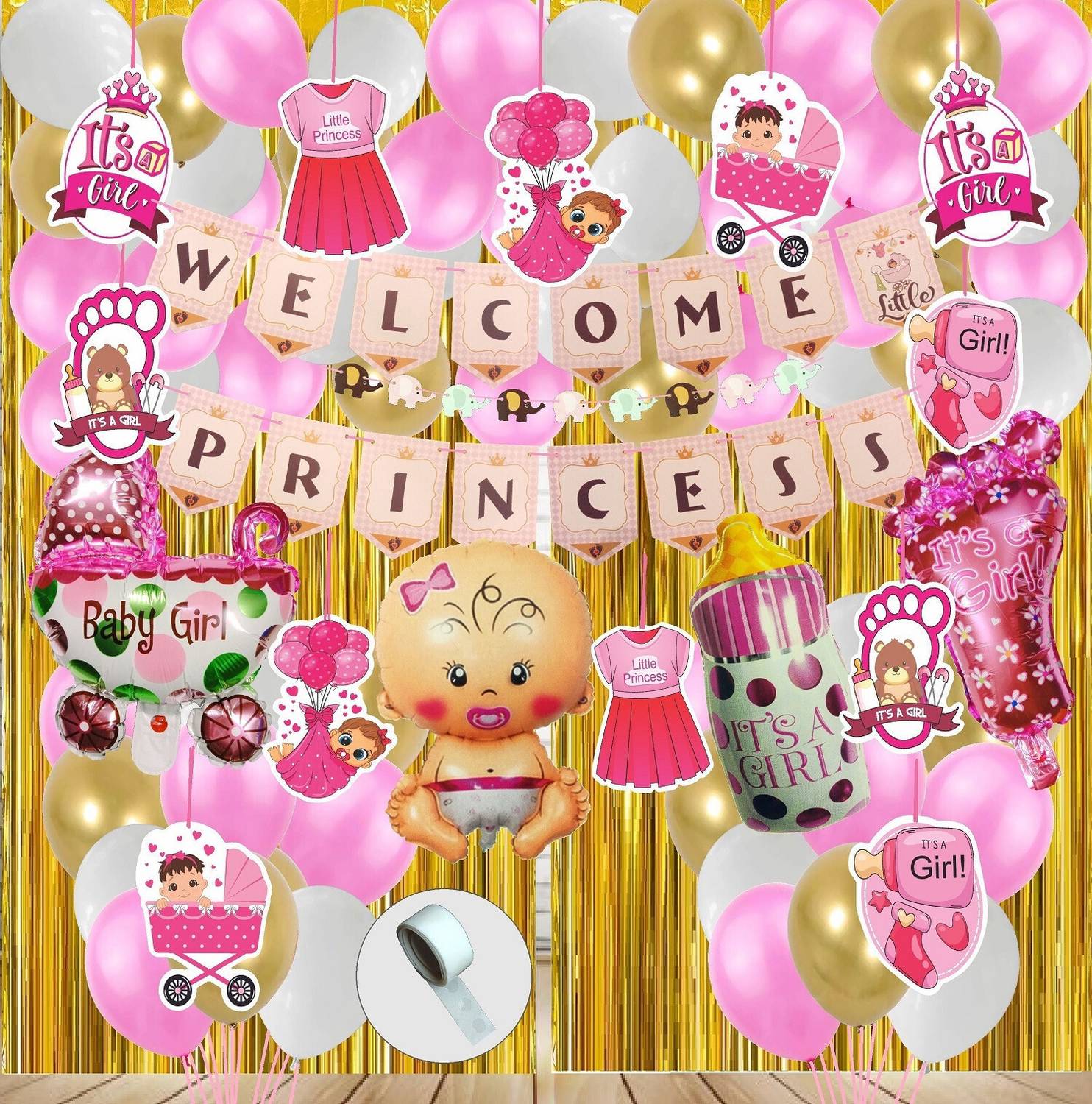 Agk Welcome Baby Decoration Item - Welcome Home Welcome Baby Girl Cutout
