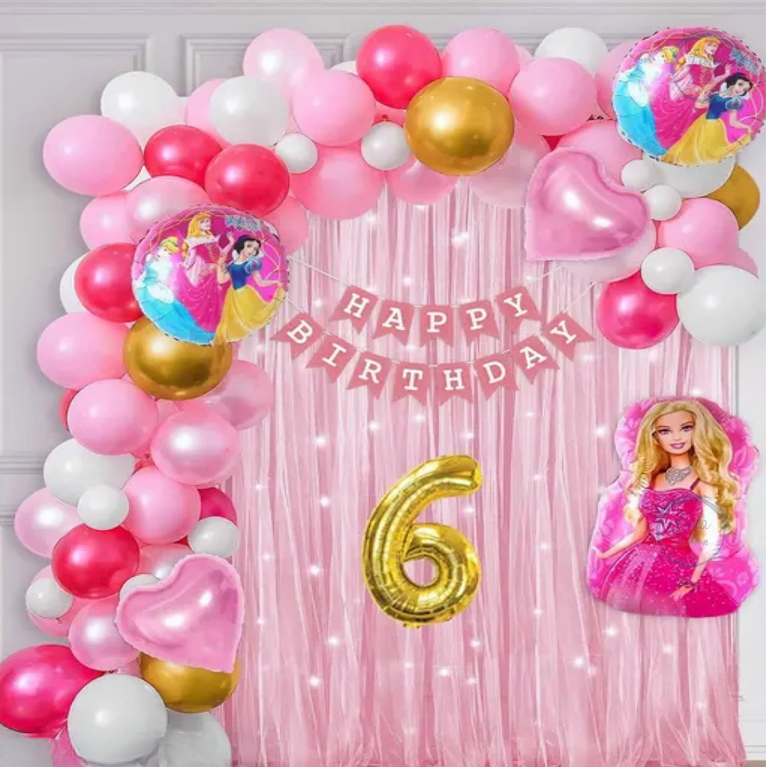 Image of Inispire2Fashion Solid 6th Birthday decoration Items for Barbie theme party decoration Balloon