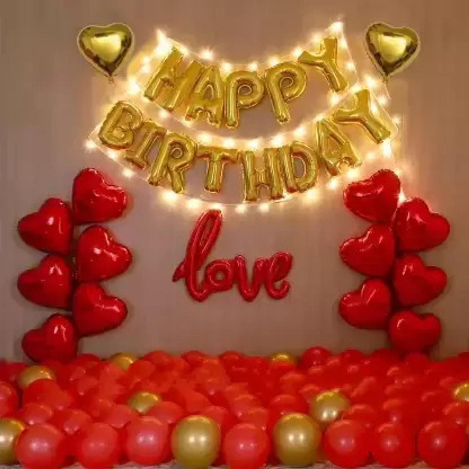 Image of PARTY MIDLINKERZ Printed Happy Birthday Decoration kit Combo - 61 Pcs for Birthday Decor