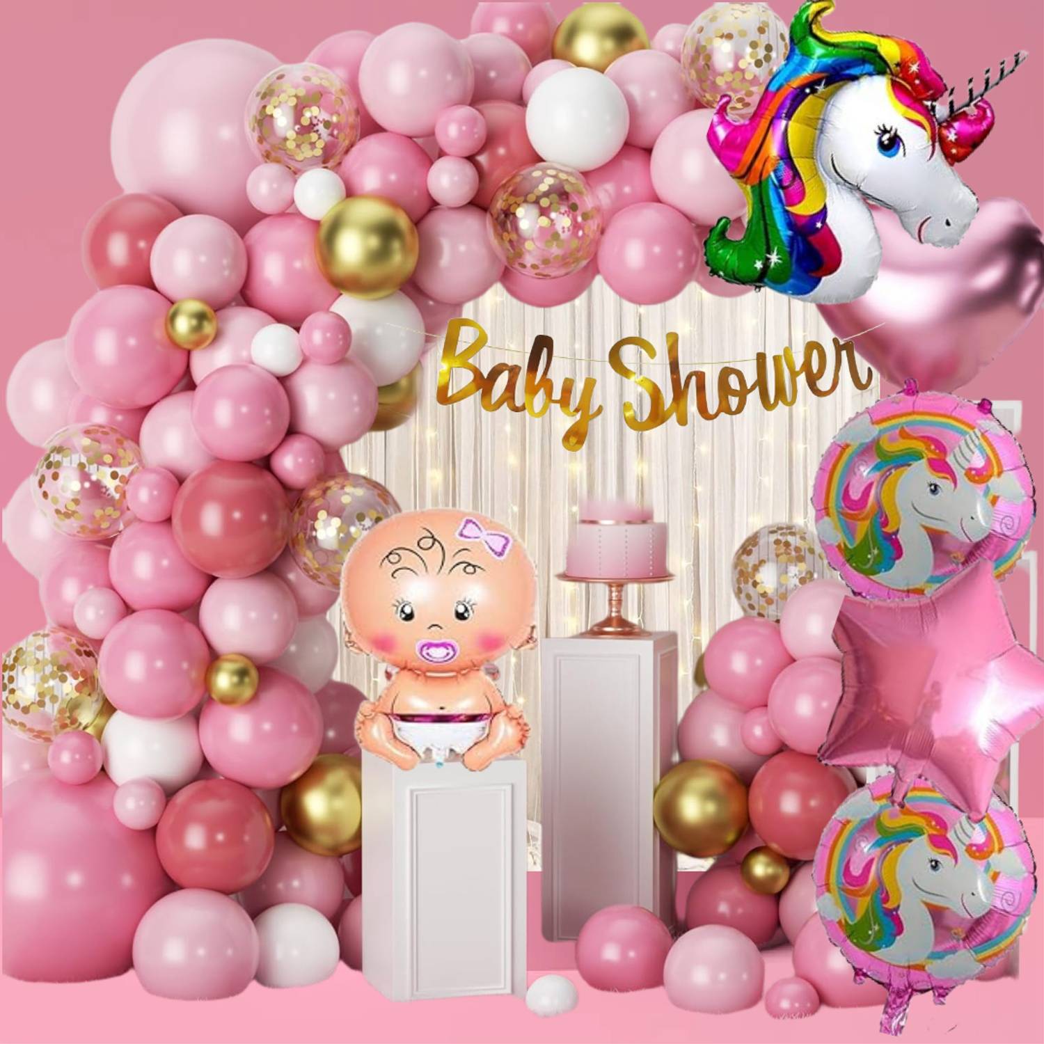 Decoration Items Balloons For Baby Shower Decorations Baby Shower Decoration Items- 48pcs Baby Shower Balloons Decoration Kit  Baby Shower Props For Decorations Naming Ceremony Decoration Kit Mom To 
