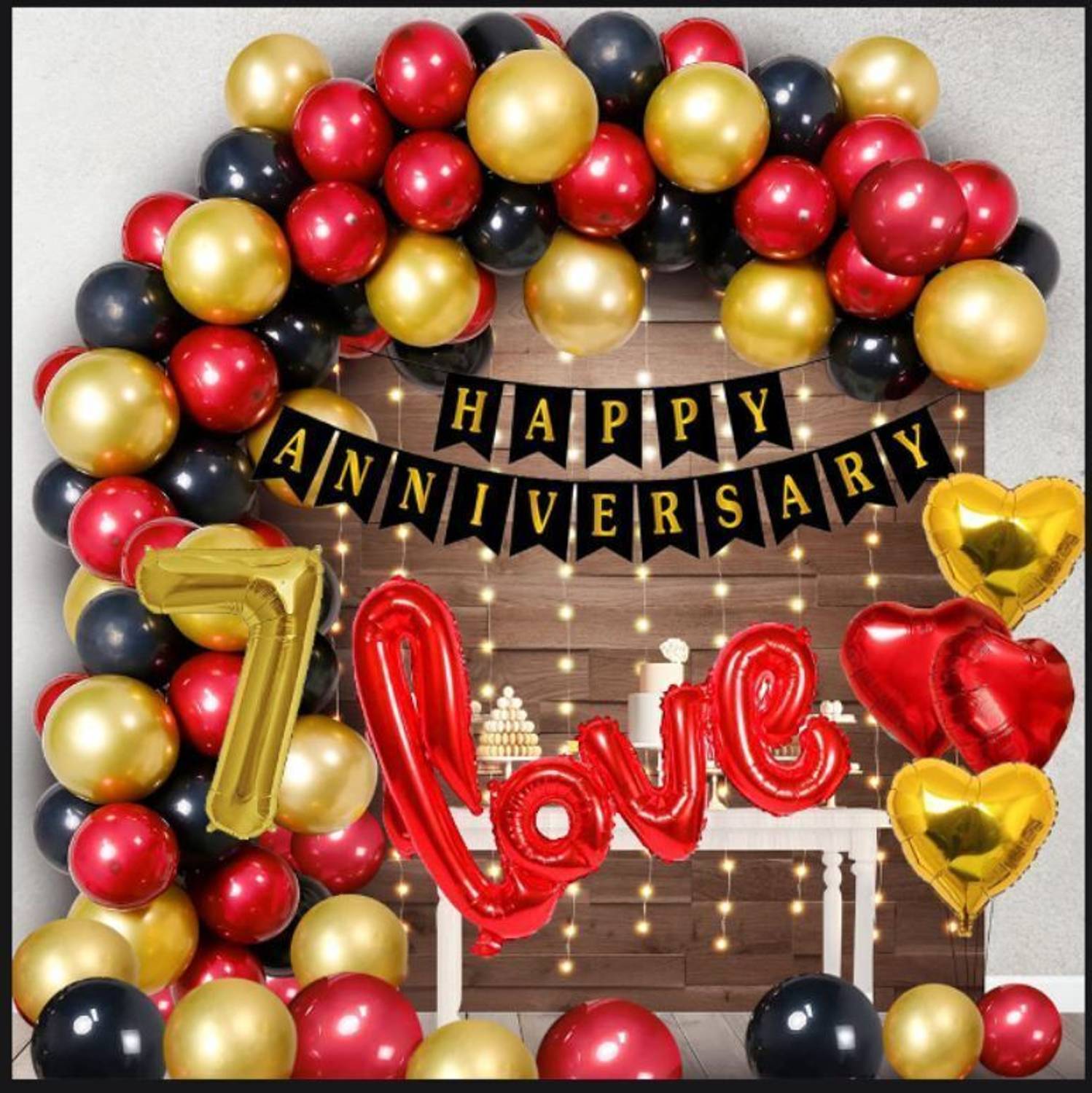 AERLOONZILLA 7th Happy Anniversary Decoration Kit - 72Pcs