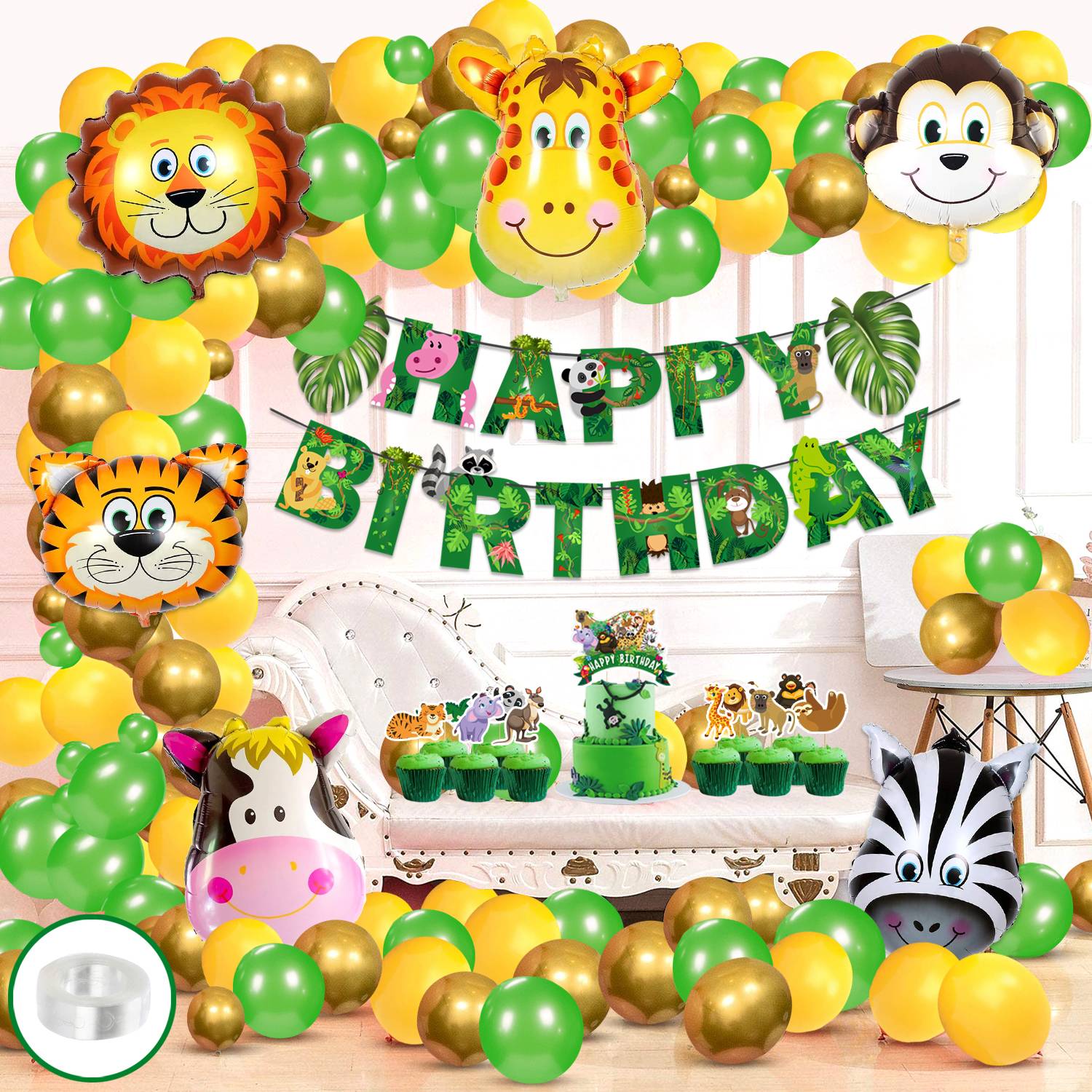 jungle theme birthday party dress Vibrant Pink Tulle Net Jungle Theme Birthday Frock For Baby Girl   NakshatraKids LLP