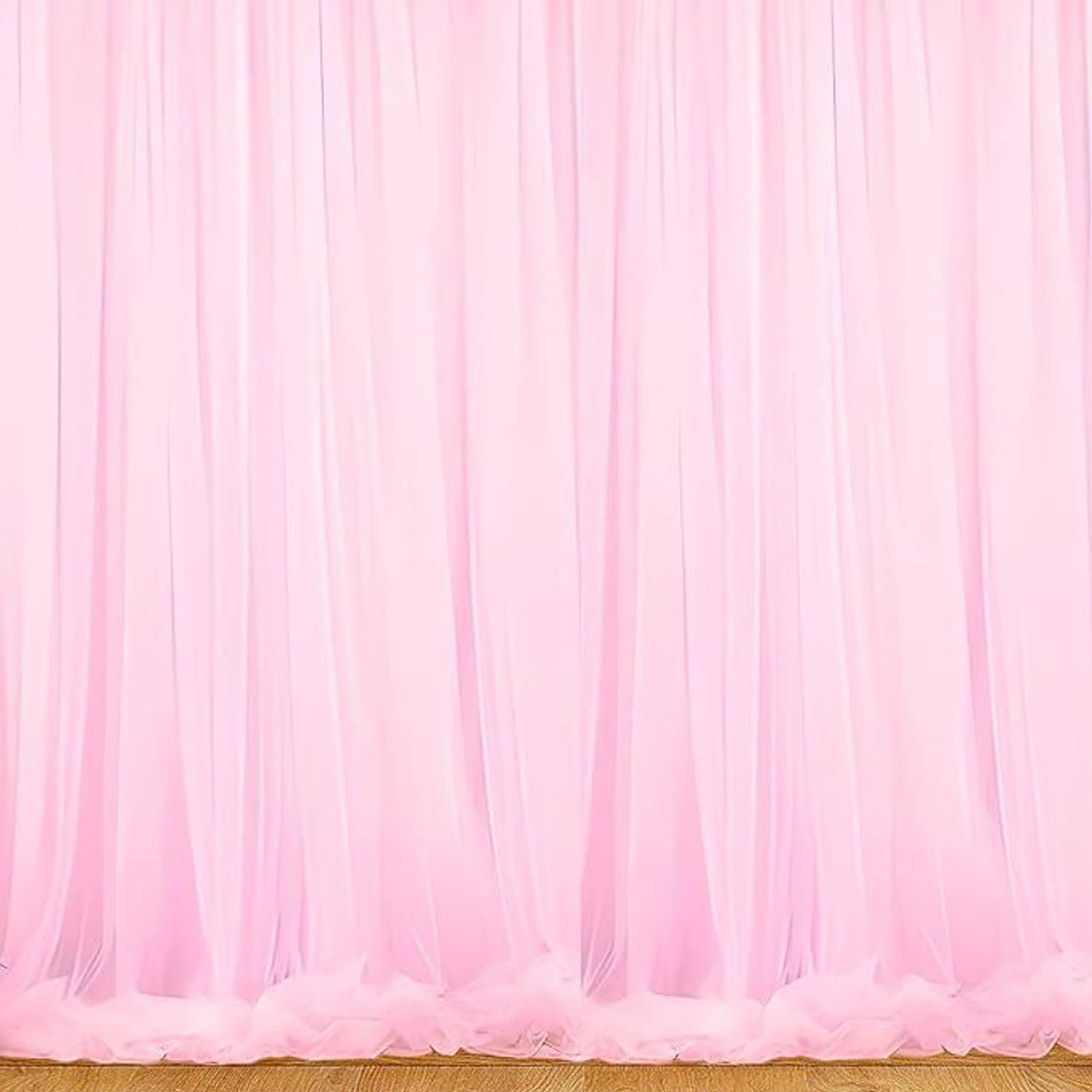 Fun and Flex 2pcs Pink Decoration Net Curtains for Birthday