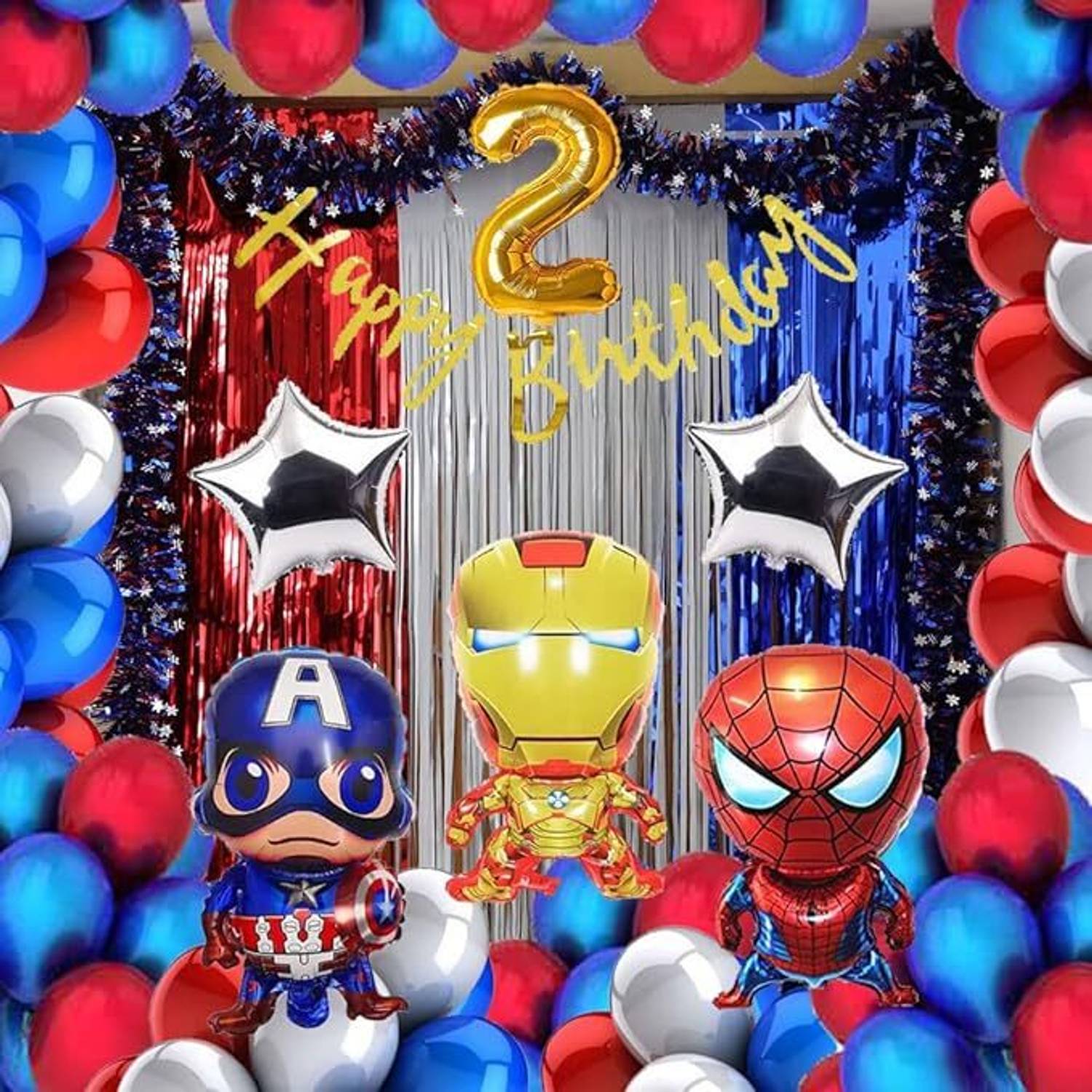 AERLOONZILLA Superheros Marvel Birthday Decoration Avengersfirst 2nd Year Birthday Theme
