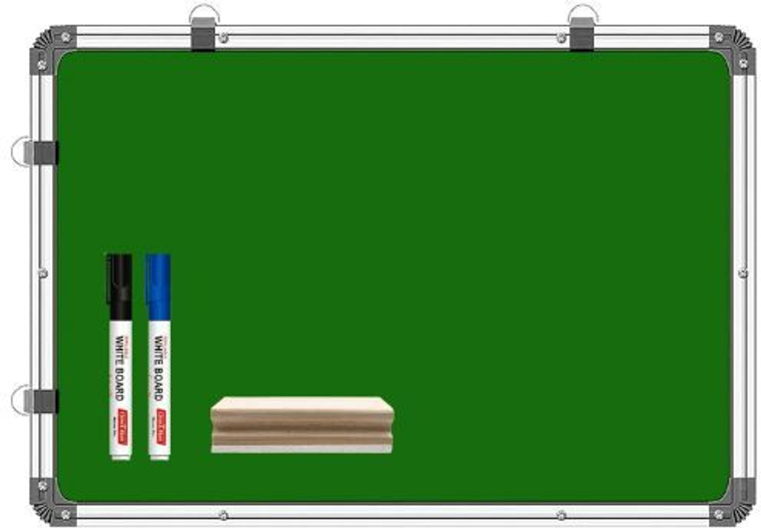Image of Viprax 2x3 Feet's Double Sided White Board & Chalk Board With 1 Duster -2 Markers WGJ02 Green, White board
