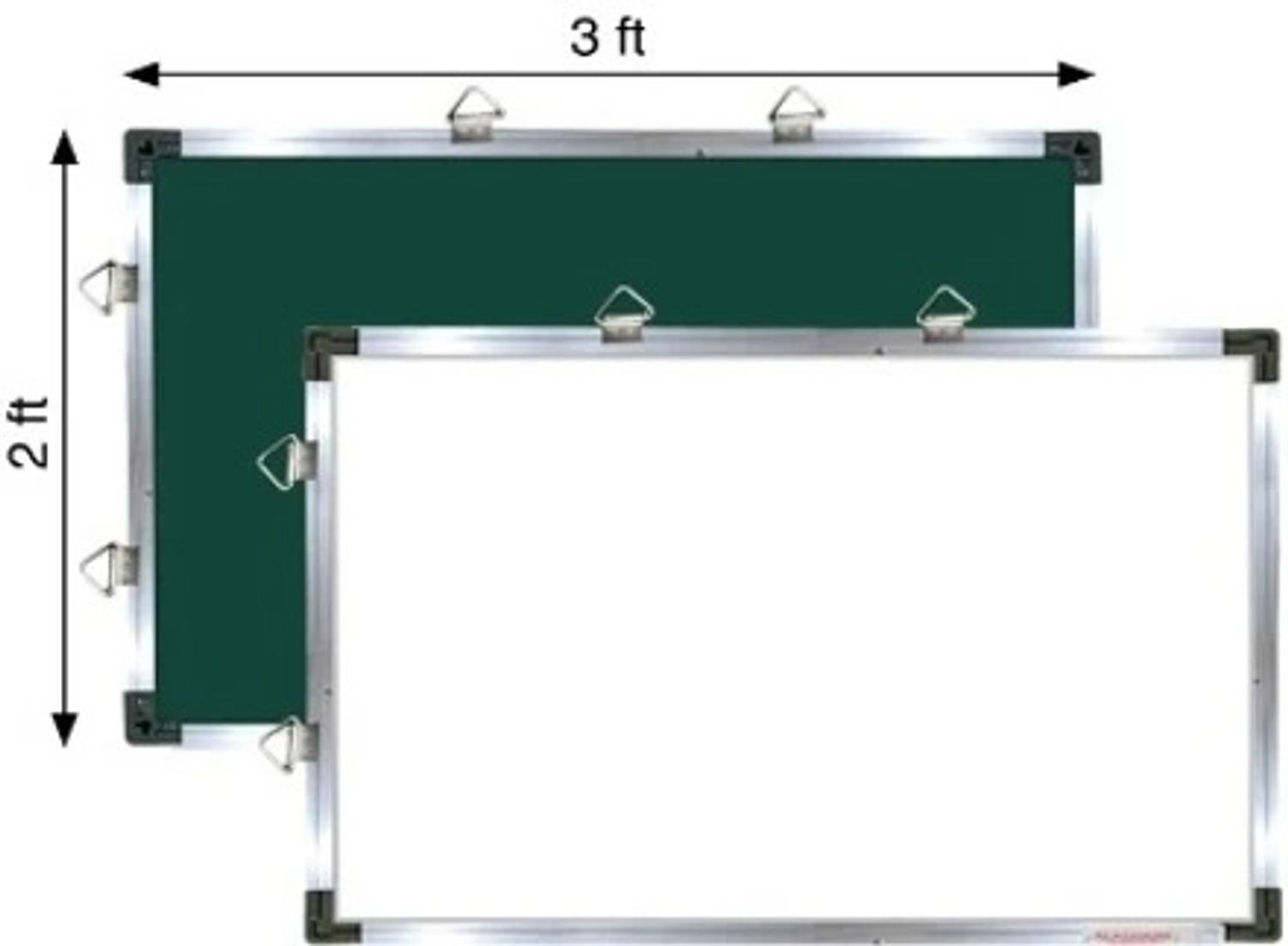 ALKOSIGN LIMITED Crystal Series Non-Magnetic Dual-Sided Board White Board and Chalkboard(2ftx3ft) Green, White board