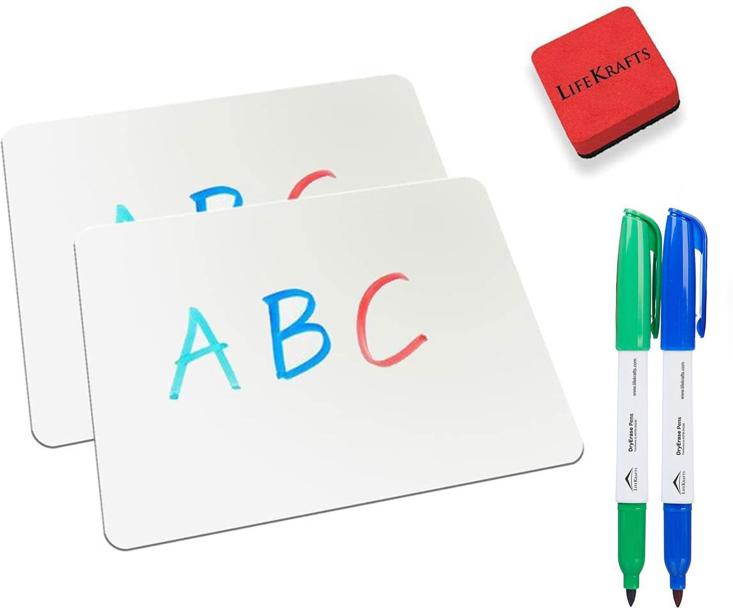 Image of Lifekrafts Dry, Erase Lap Boards-Size:(9x12) inches|Pack of 2|Students Teachers Writing Drawing, Reusable, Durable, Portable, Single Sided Whiteboard. White board