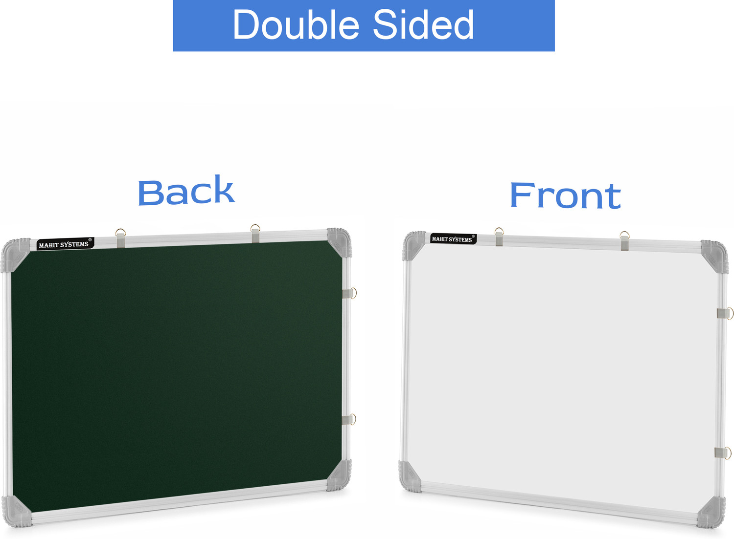 Image of Mahit Systems 2x3 Ft' Non-Magnetic Double Sided Chalk Board & White Board for Office White, Green board