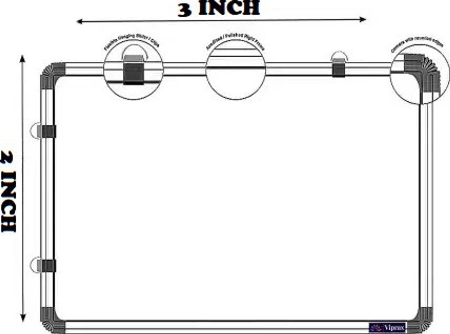 Image of Viprax Non Magnetic 2x3 Ft. White board One Side Marker and Reverse Side Chalk Board White board
