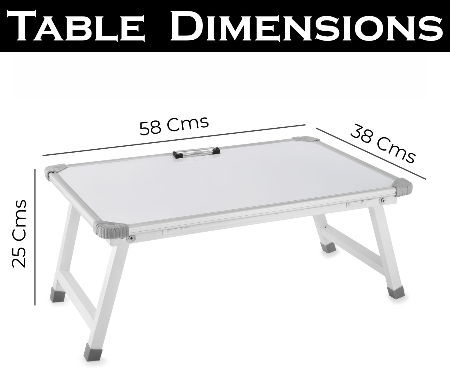 Image of Eduway Melamine Multipurpose Whiteboard Study Laptop Table with 1 Marker 1 Duster White board